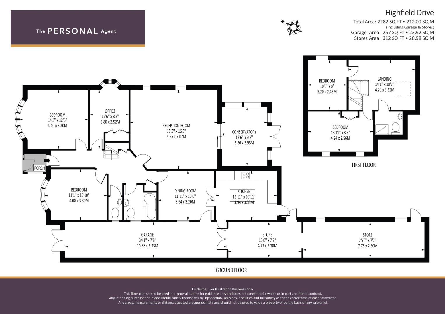 23, Highfield Drive, Ewell Court floorplan