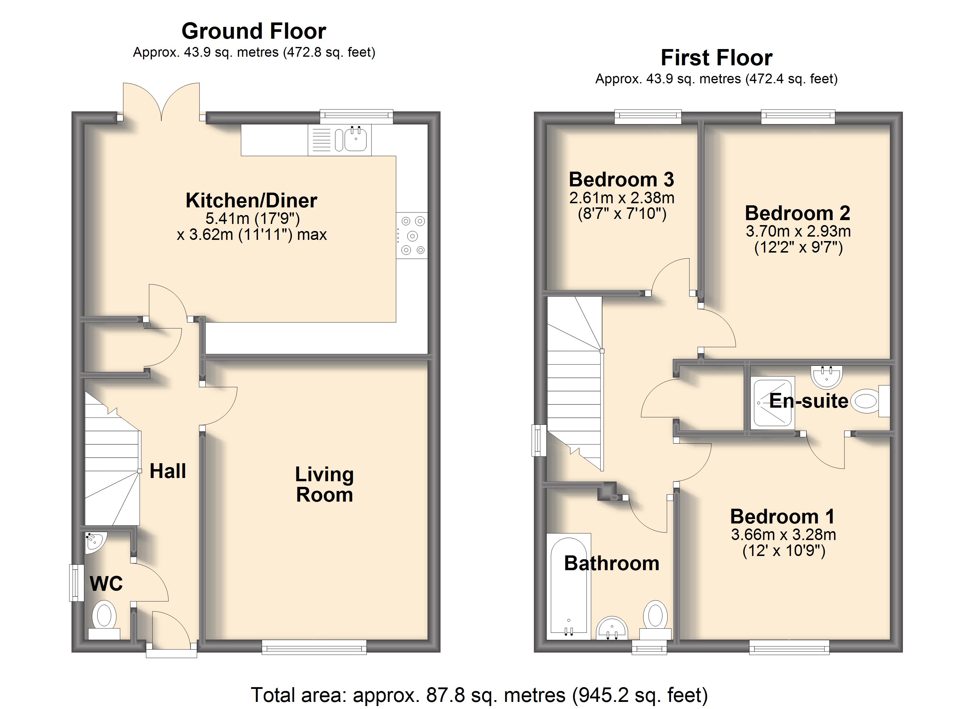 3 Bedrooms Semi-detached house for sale in The Hardwick, Scarsdale Green, Bolsover S44