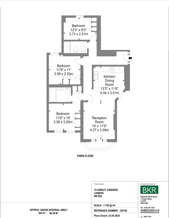Flat 208A Hamlet Gardens, King Street, W6 floorplan