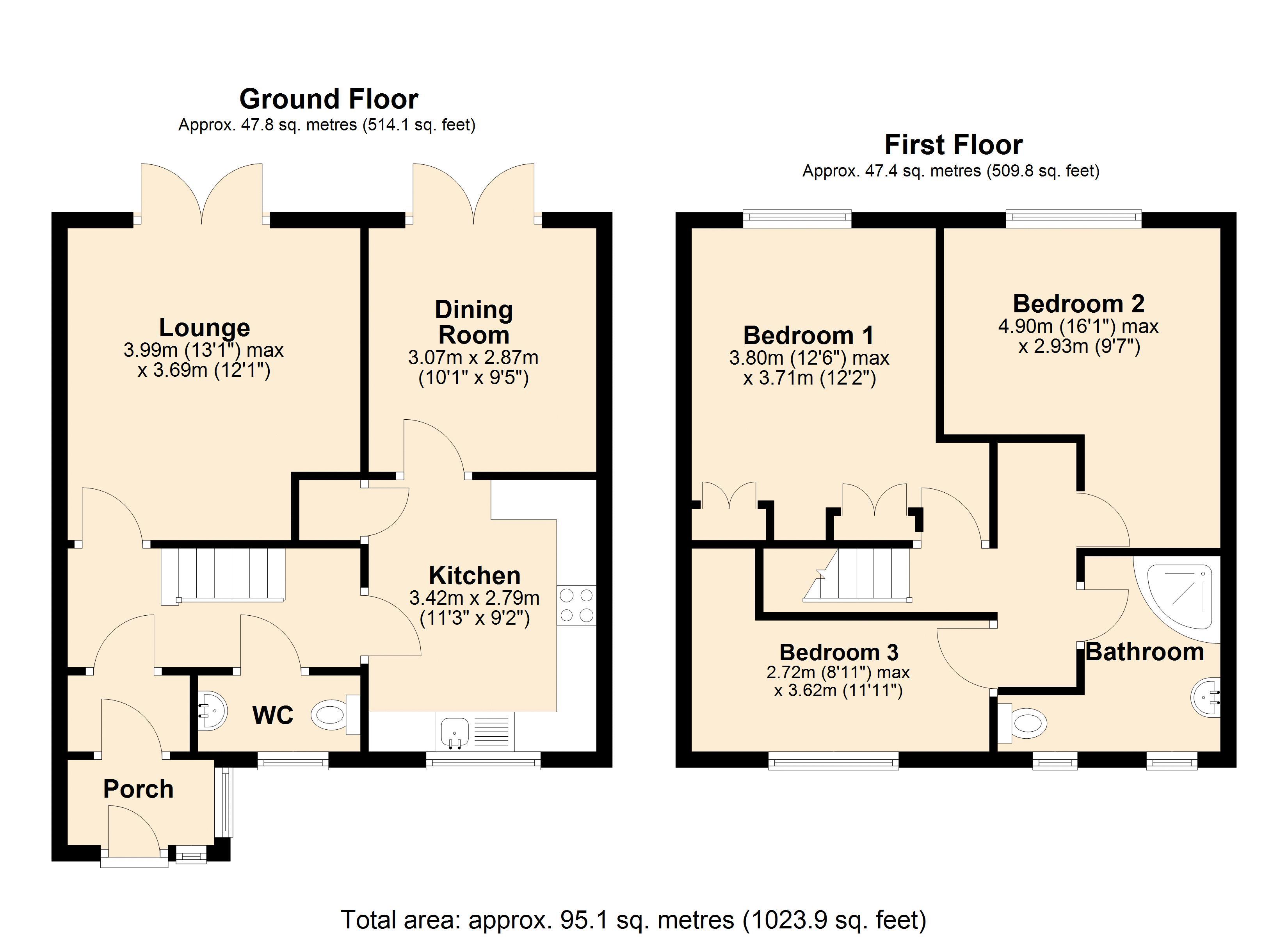 1, Croftwell Close, Blaydon floorplan