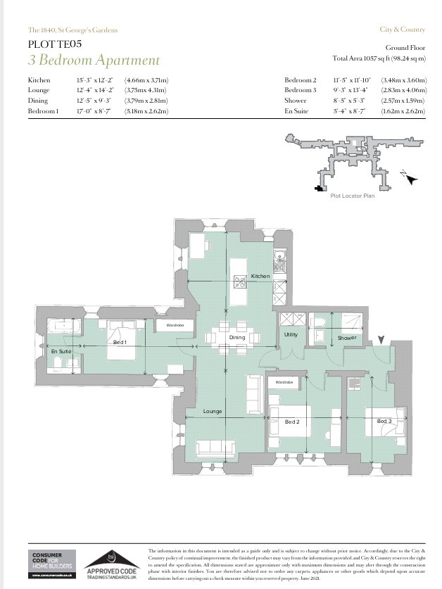 TE105,, The 1840, St. George's Gardens, London floorplan