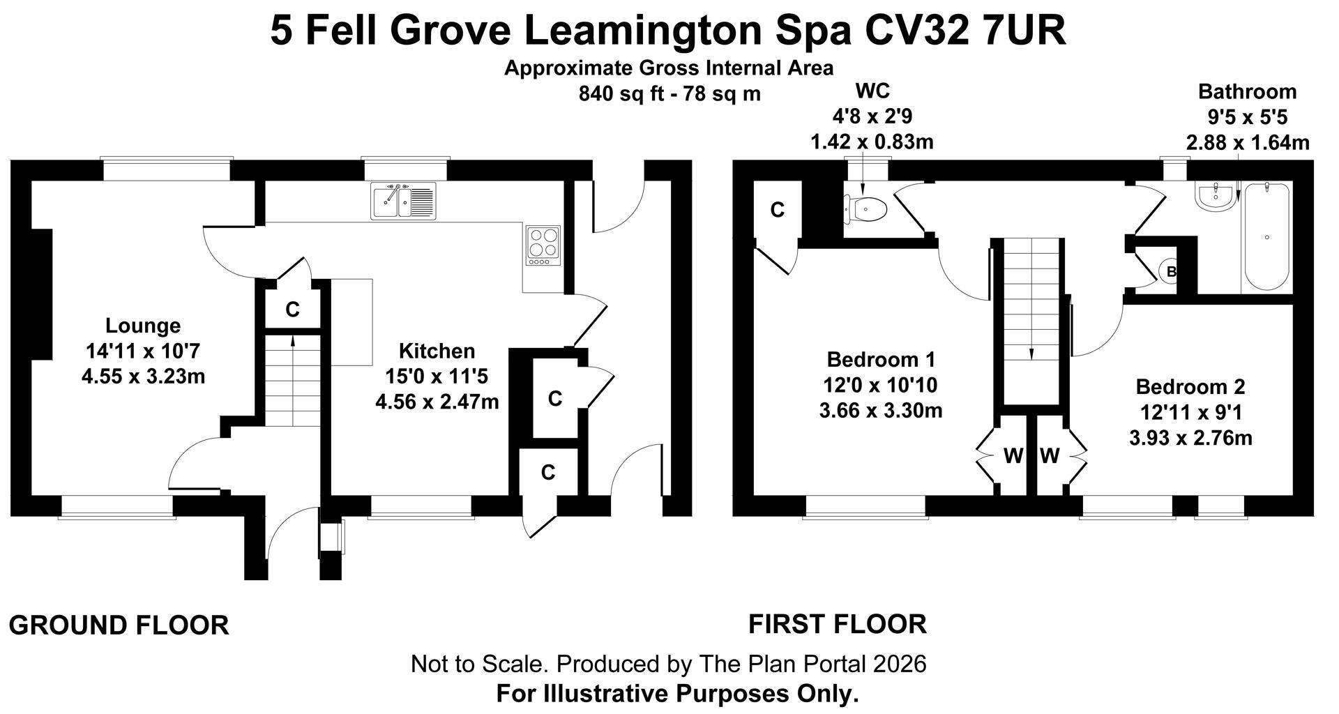 5, Fell Grove, Leamington Spa floorplan