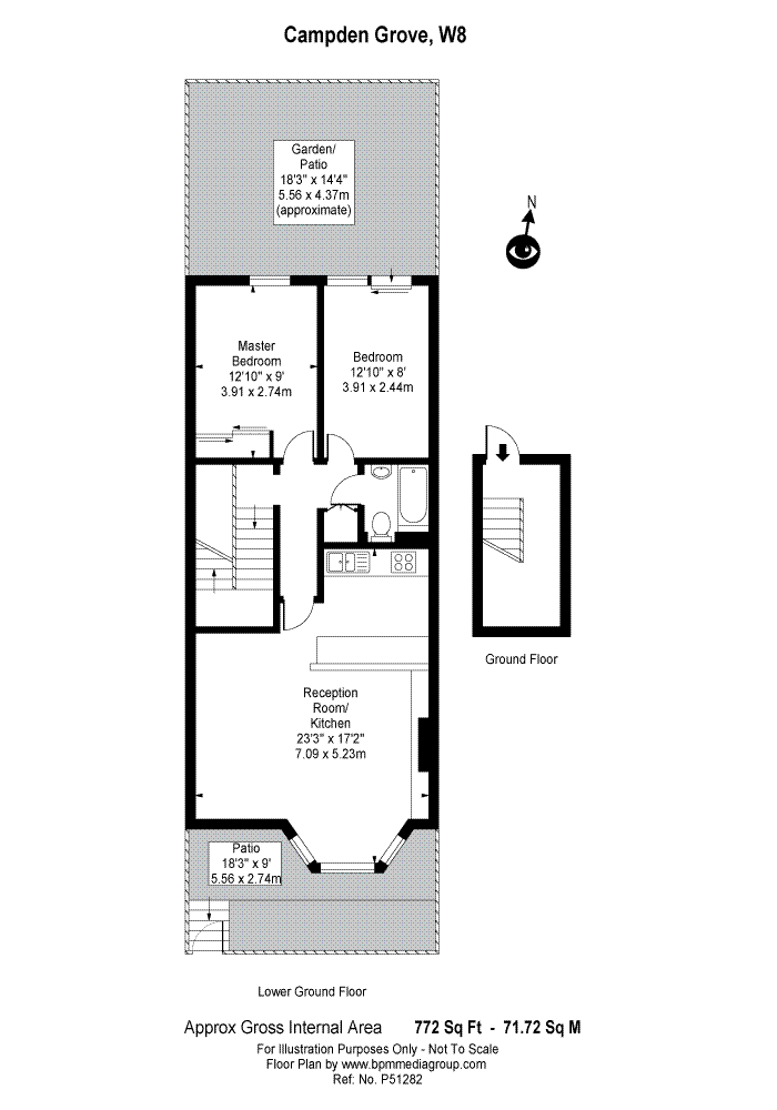Campden Grove, Kensington, London W8, 2 bedroom flat for sale