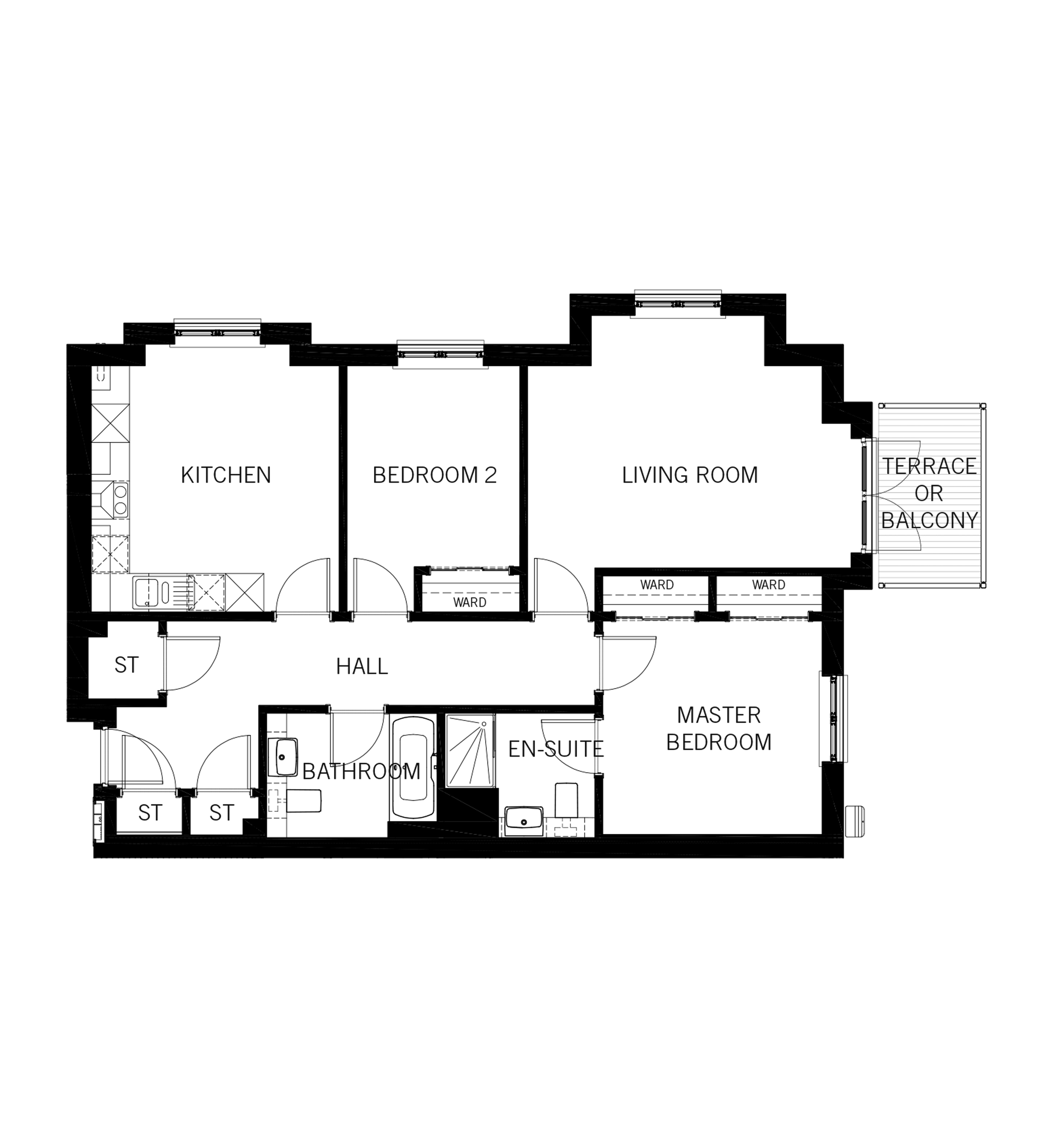 2 Bedrooms Flat for sale in 