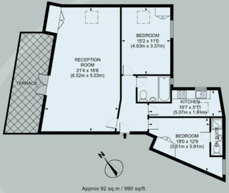 2 Bedrooms Flat to rent in Tregothnan Road, London SW9