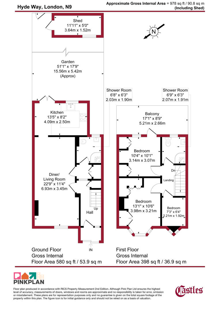 60, Hyde Way, London floorplan