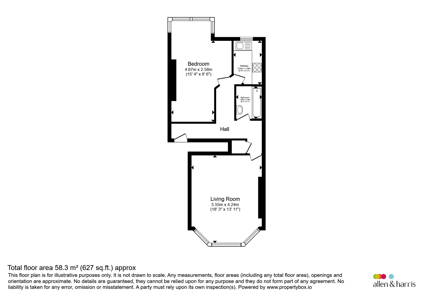 Hall Floor Flat, 52, Alma Road, Bristol floorplan