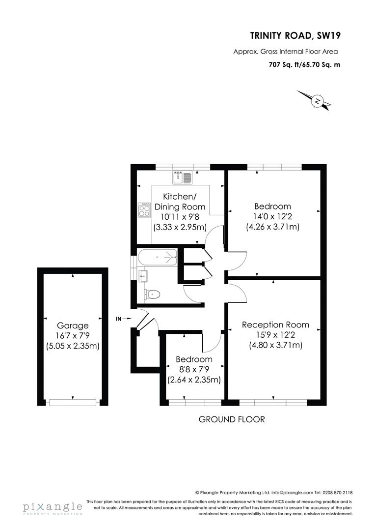 Flat 1 Trinity Court. 95, Trinity Road, Wimbledon floorplan