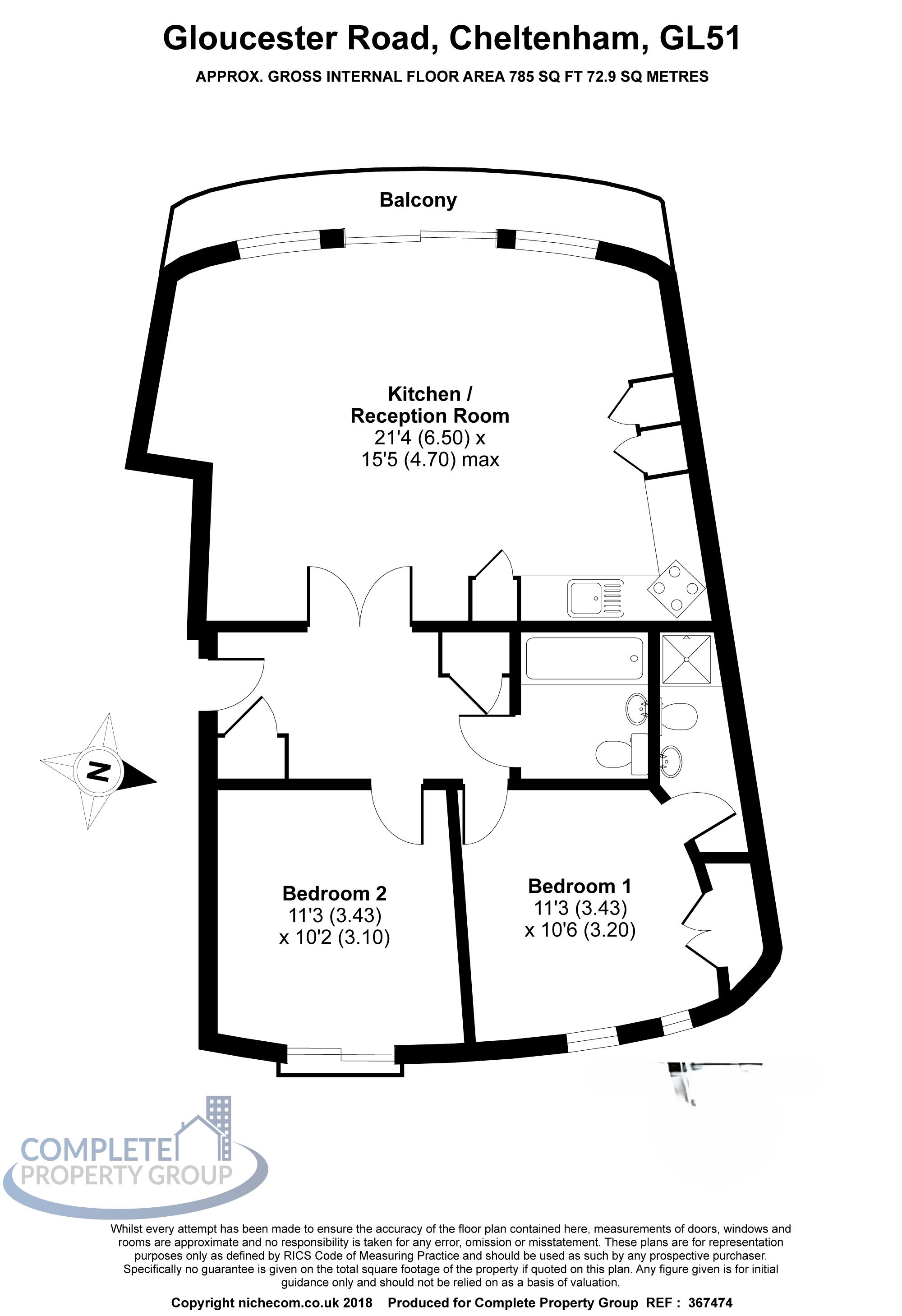 Apartment 7, The Crescent, Gloucester Road, Cheltenham floorplan