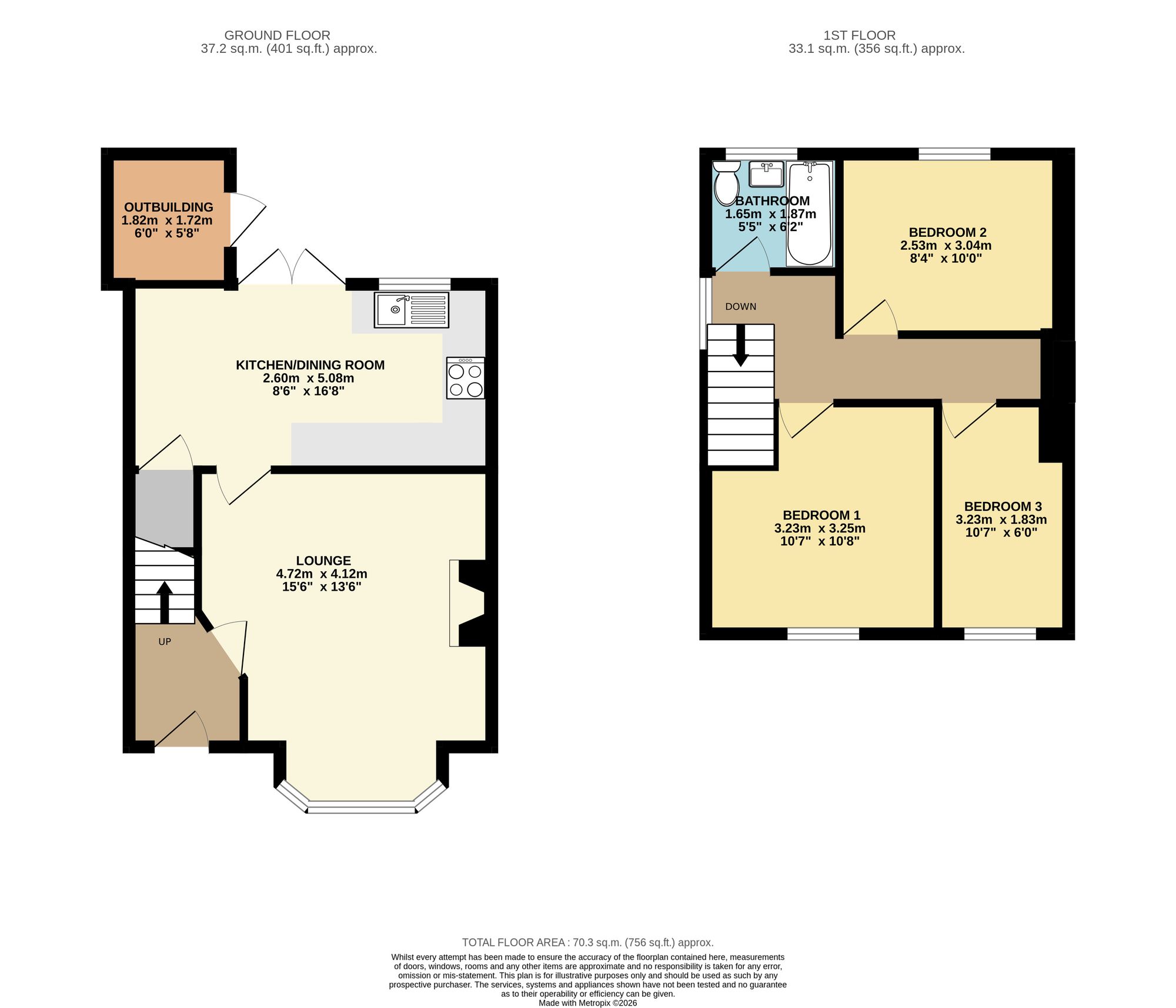 8 Nesfield Close, Chesterfield floorplan