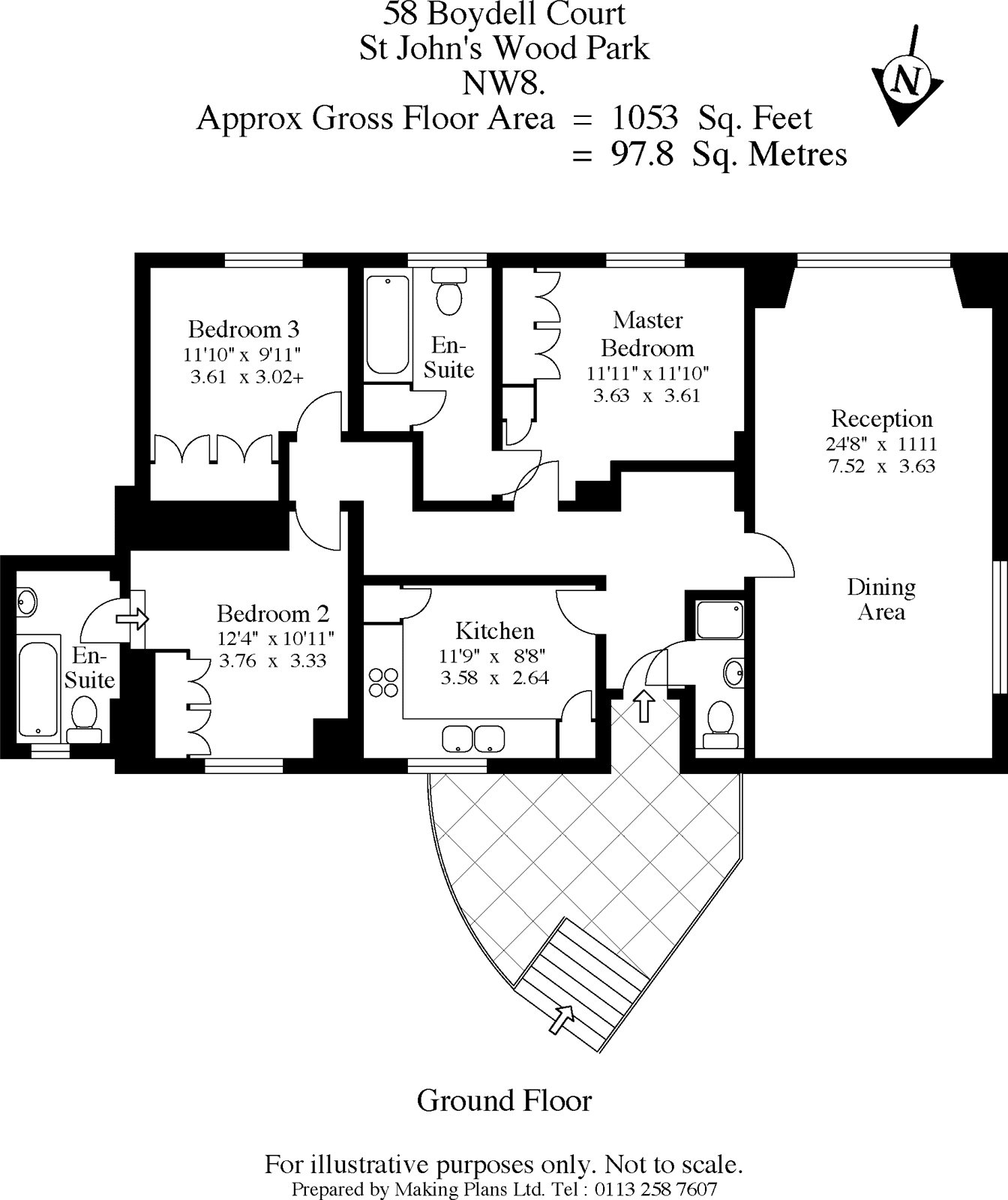 3 Bedrooms Flat to rent in Boydell Court, St Johns Wood Park, St Johns Wood, London NW8