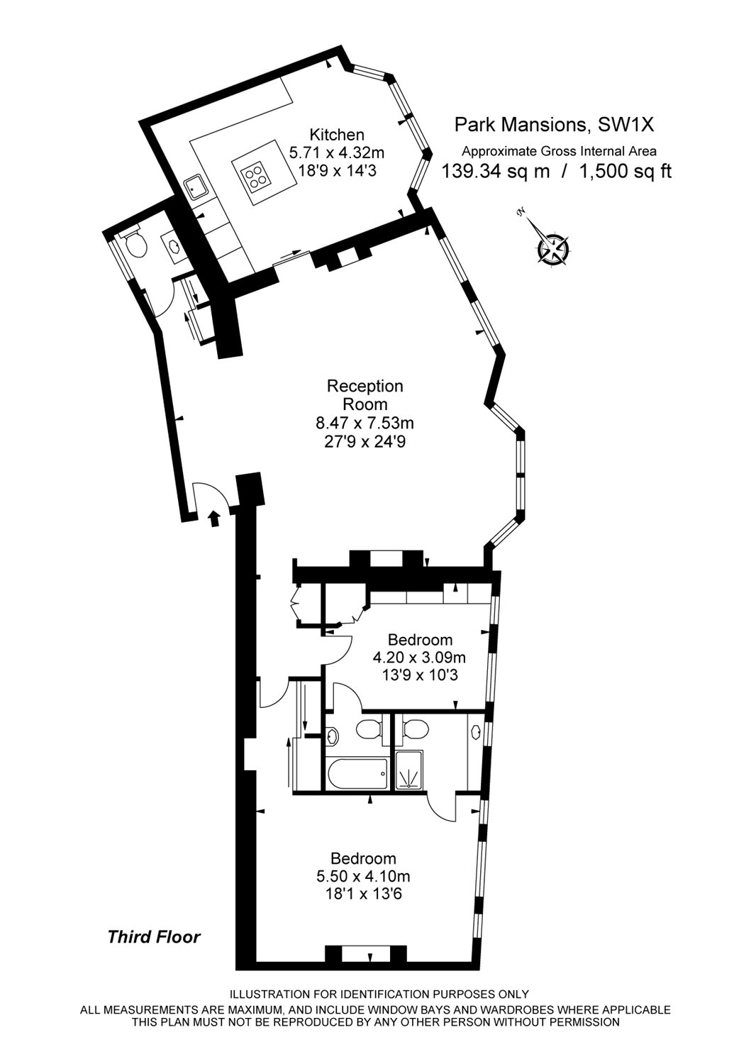 73, Park Mansions, London floorplan