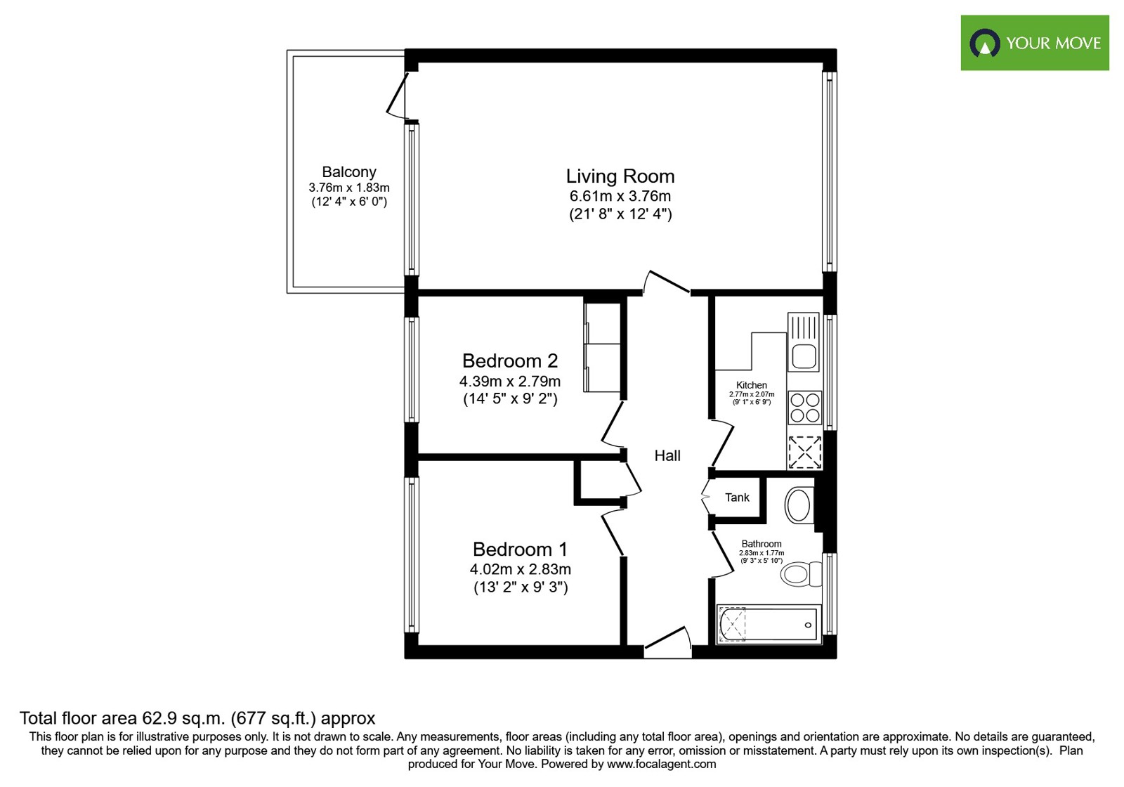Flat 14, The Hawthorns,, Linden Road, West Sussex floorplan