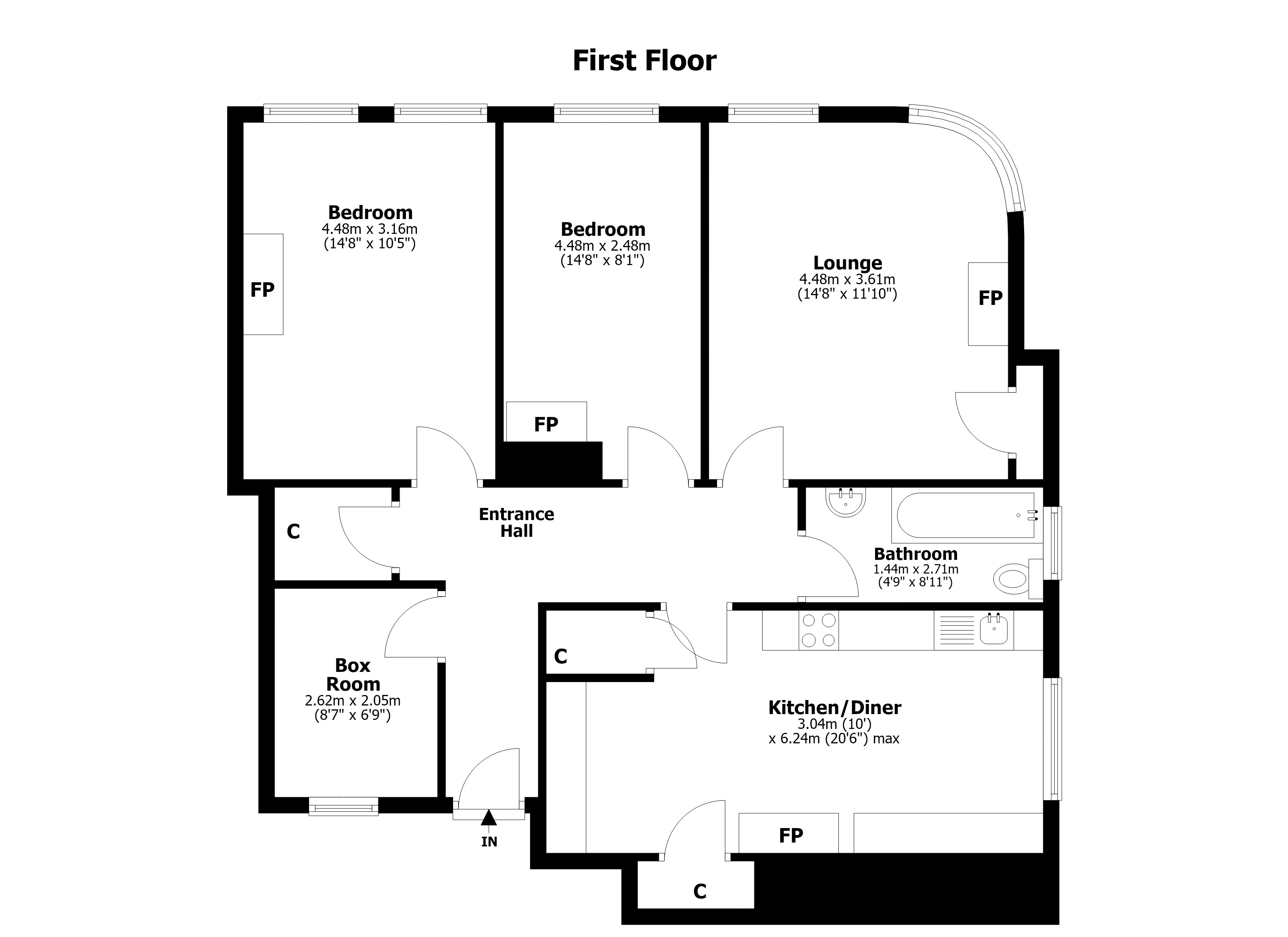 14/2, Brunton Place, Edinburgh floorplan