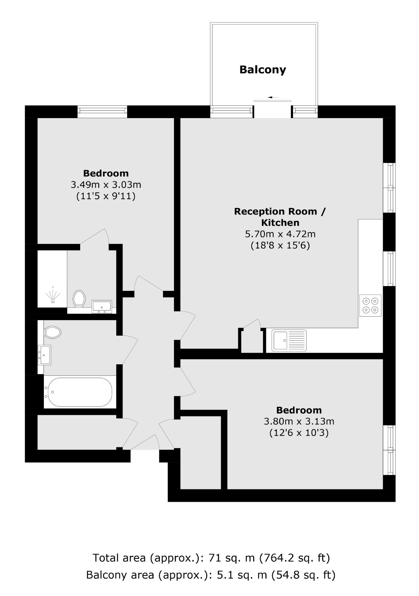 Flat 52, Woodlark Apartments, 1, Damsel Walk, London floorplan