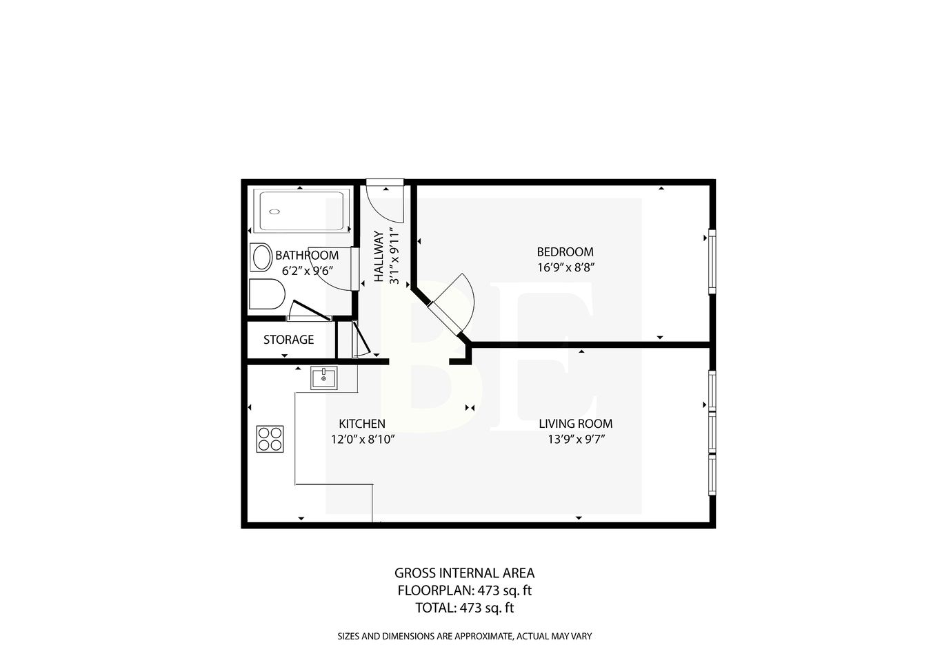 Apt 1, Bel Air Apartments, La Rue de Trachy, St Helier floorplan