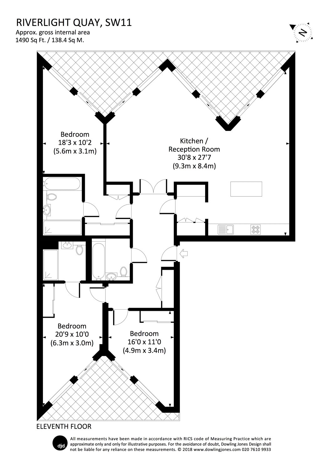 3 Bedrooms Flat for sale in Riverlight Quay, London SW11