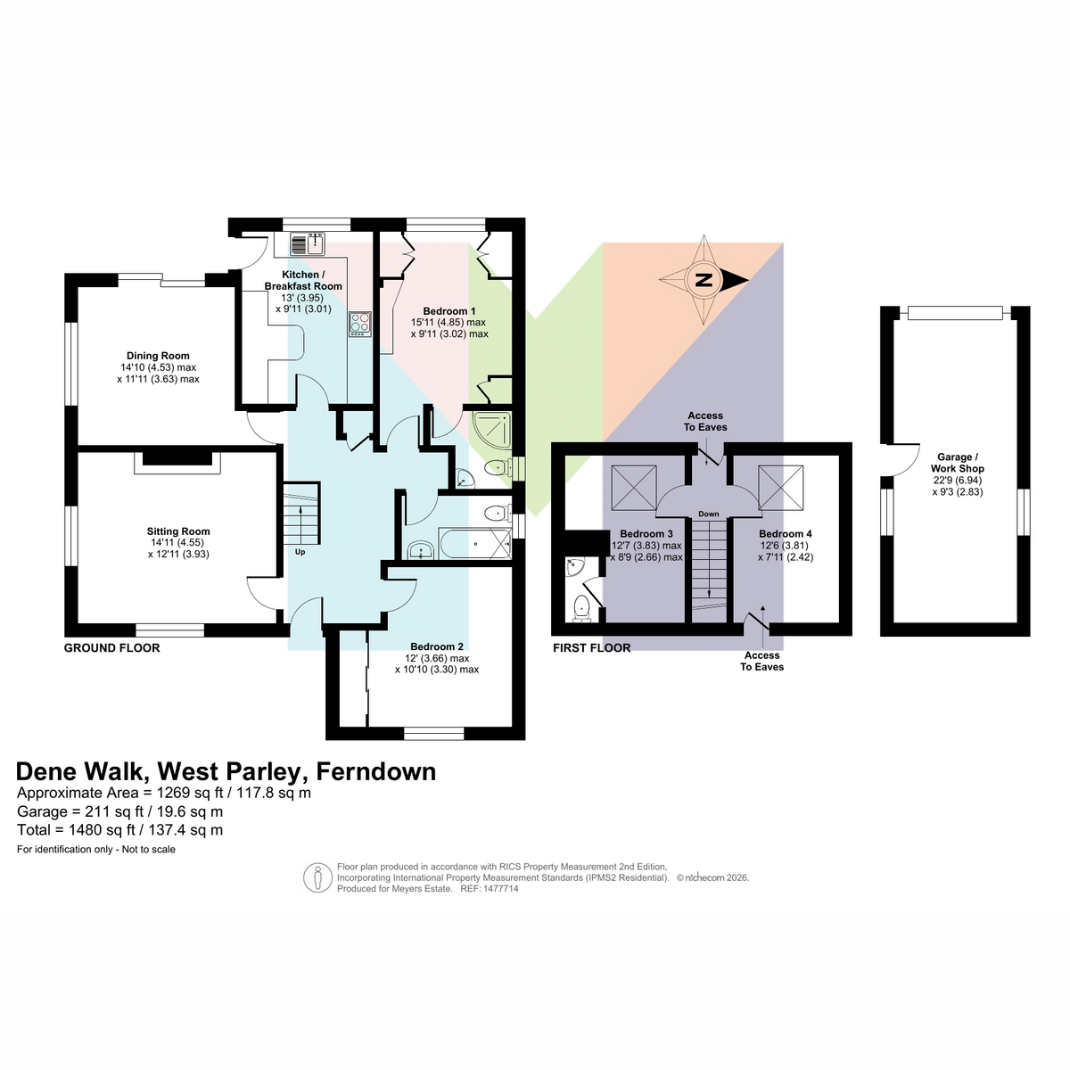 9 Dene Walk, West Parley, Ferndown floorplan