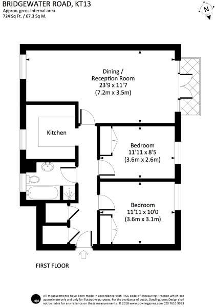 2 Bedrooms Flat to rent in Eastwood, Bridgewater Road, Weybridge, Surrey KT13