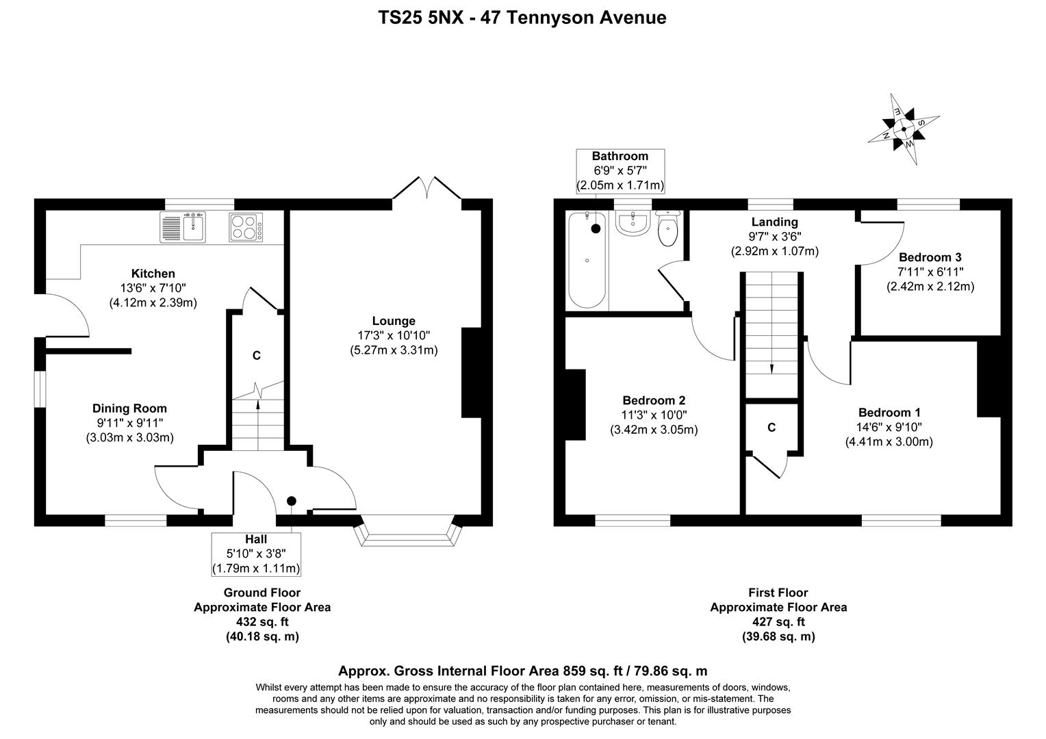 47, Tennyson Avenue, Hartlepool floorplan