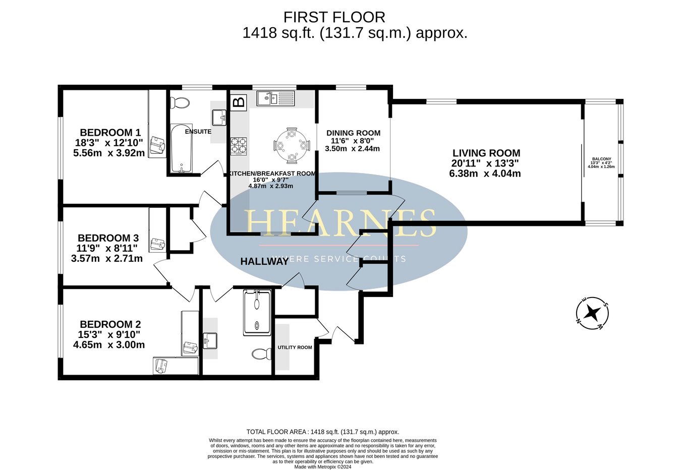 Flat 4 Gorselands Court, Glenmoor Road, Ferndown floorplan