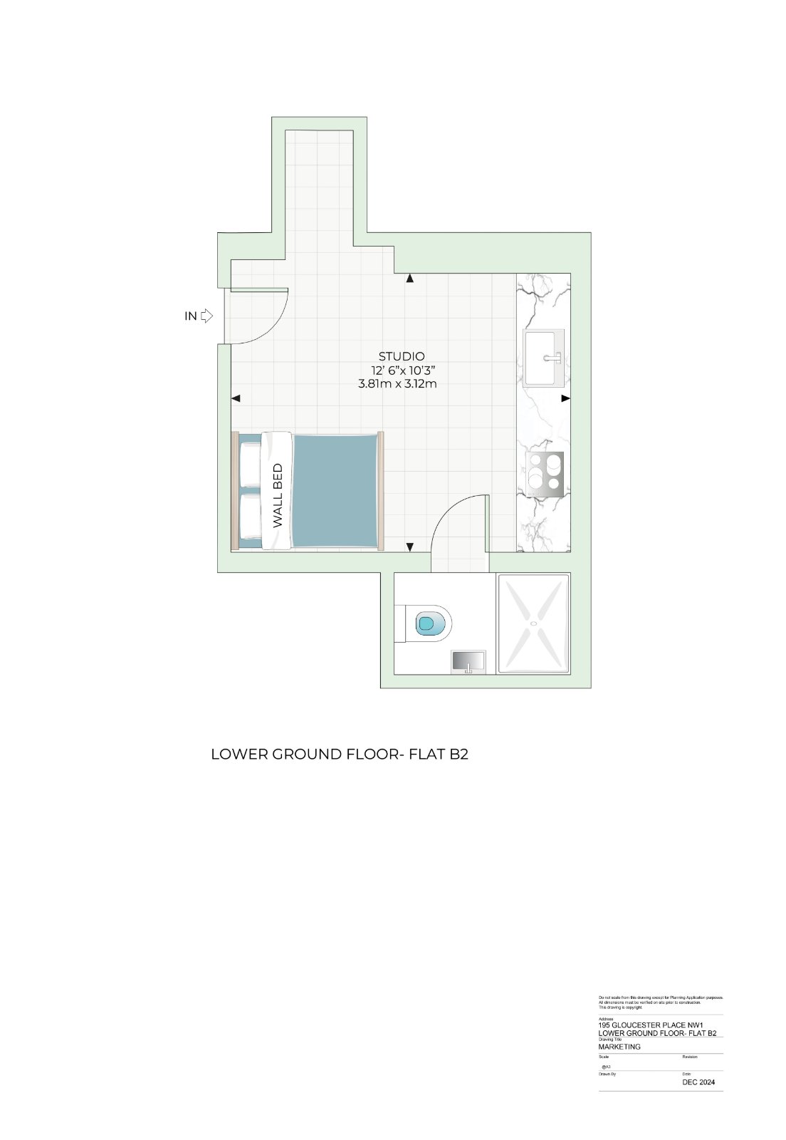 B2, 195, Gloucester Place, London floorplan