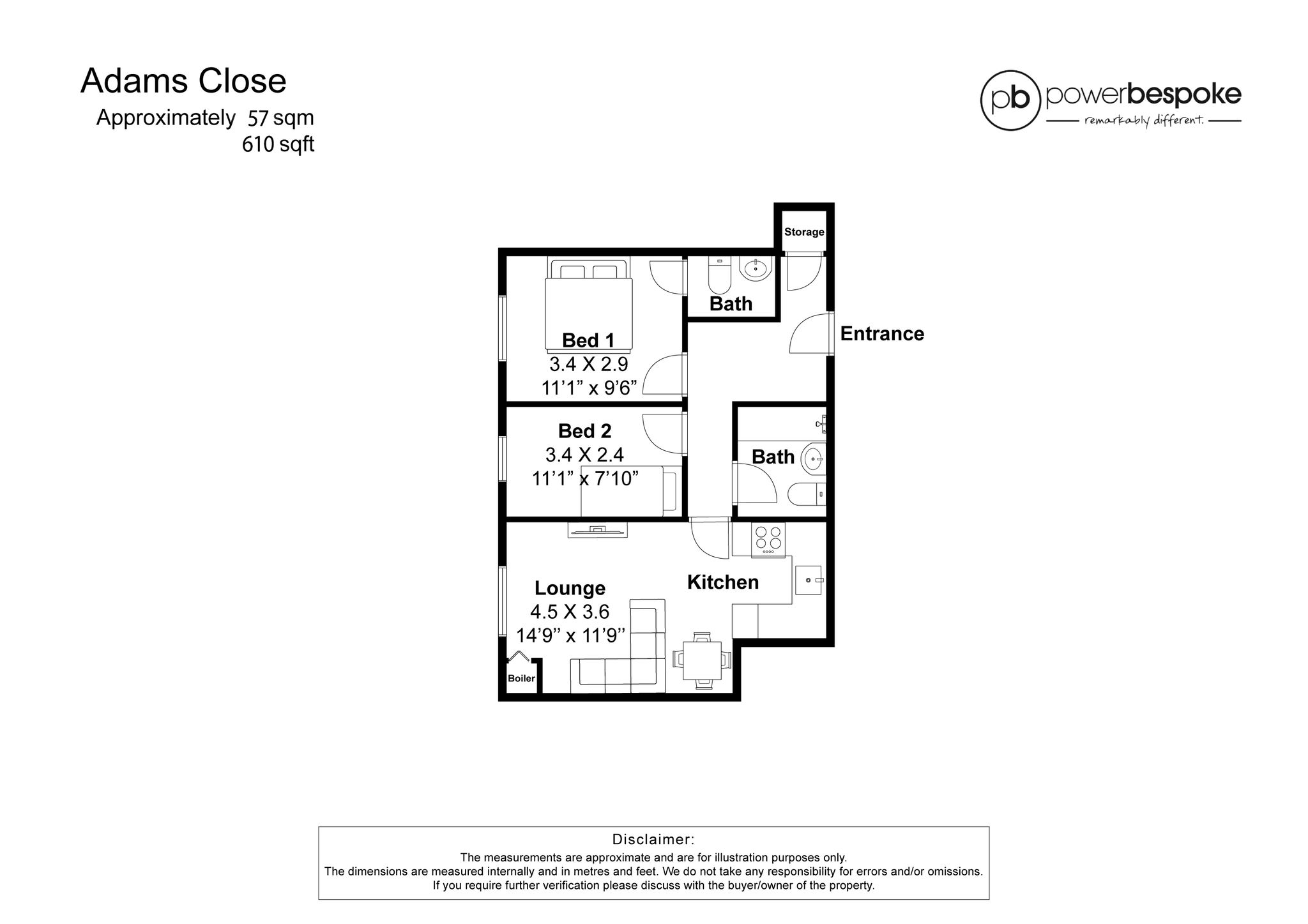 Ref: GF - Adams Close, Poole, BH15 4FF floorplan
