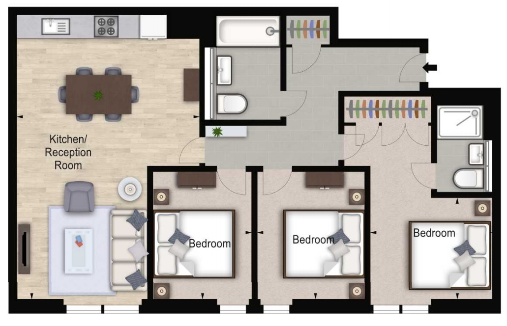 3 Bedrooms Flat to rent in Merchant Square, Paddington W2