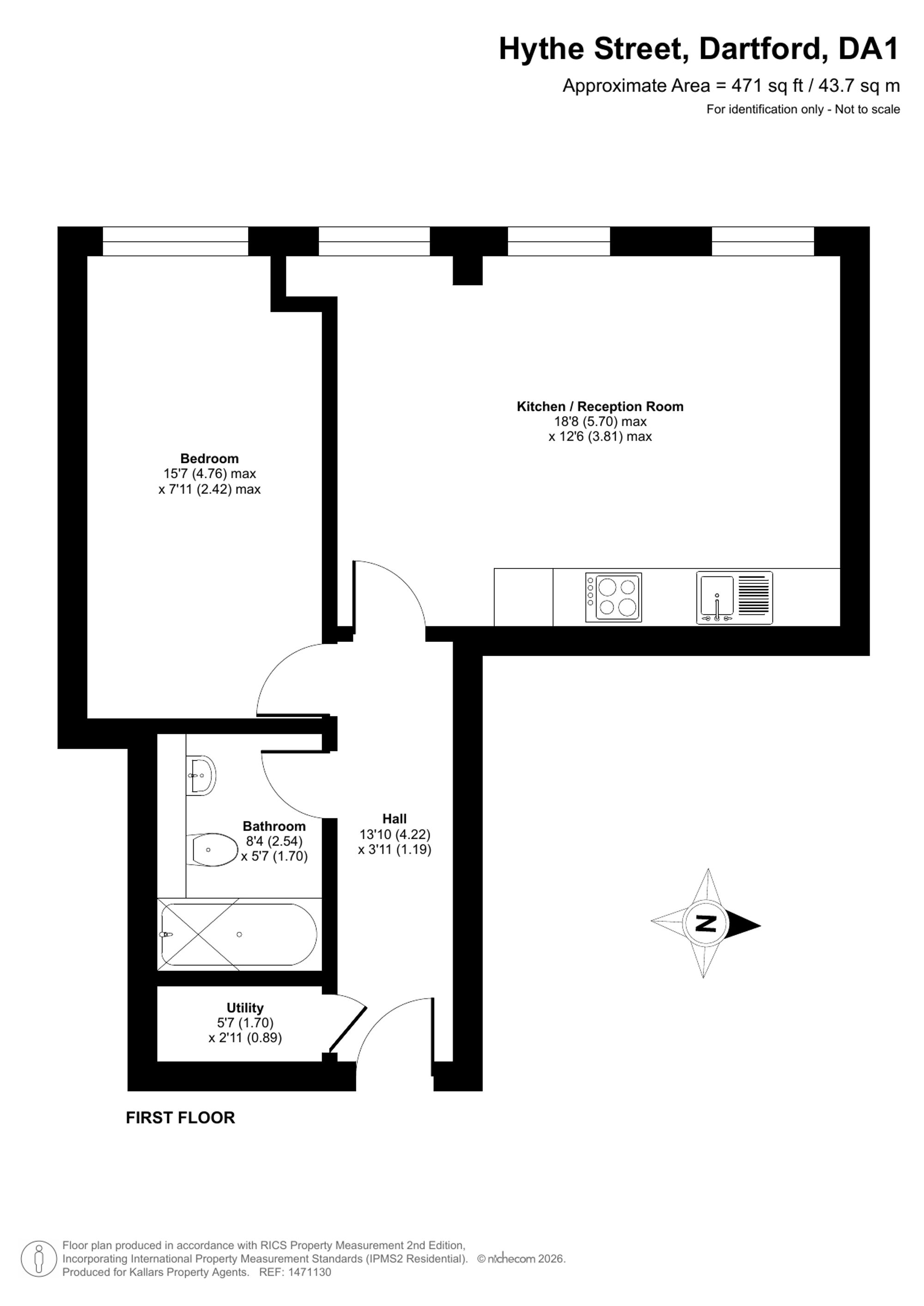Flat 13 Telegraph House 11-27 Hythe Street, Kent, Kent floorplan