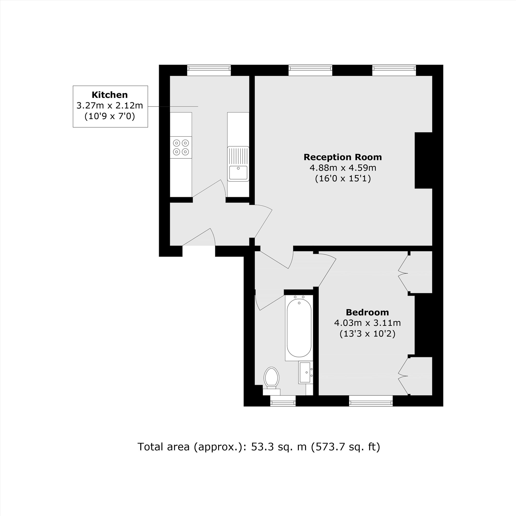 Flat 4, 10, Albert Square, London floorplan