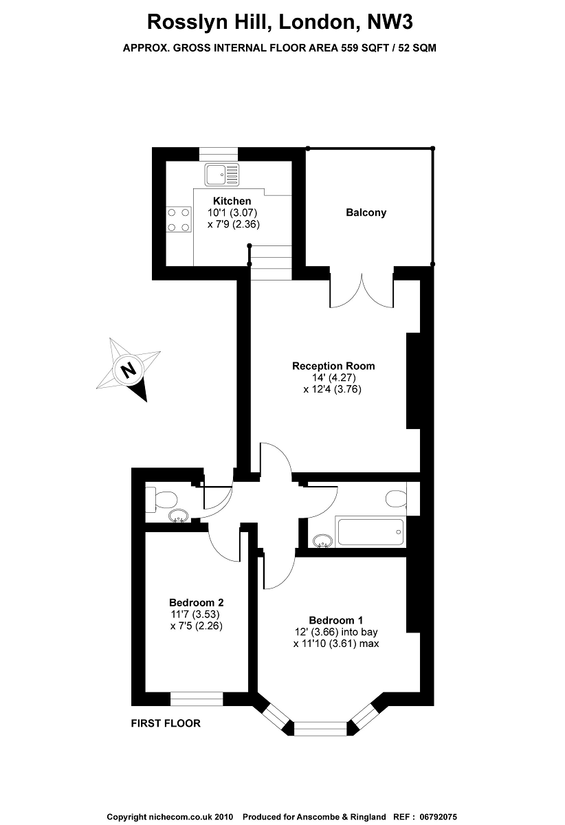 2 Bedrooms Flat to rent in Rosslyn Hill, Hampstead NW3,