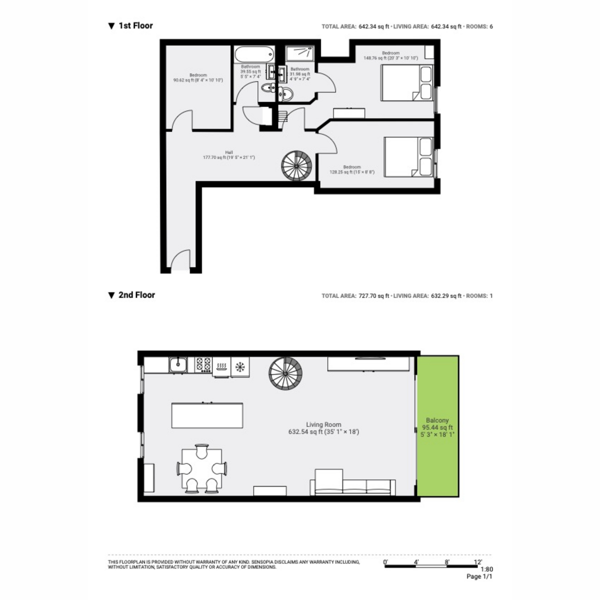 Flat Flat 2 Castle Court, 1, Brewhouse Lane, London floorplan