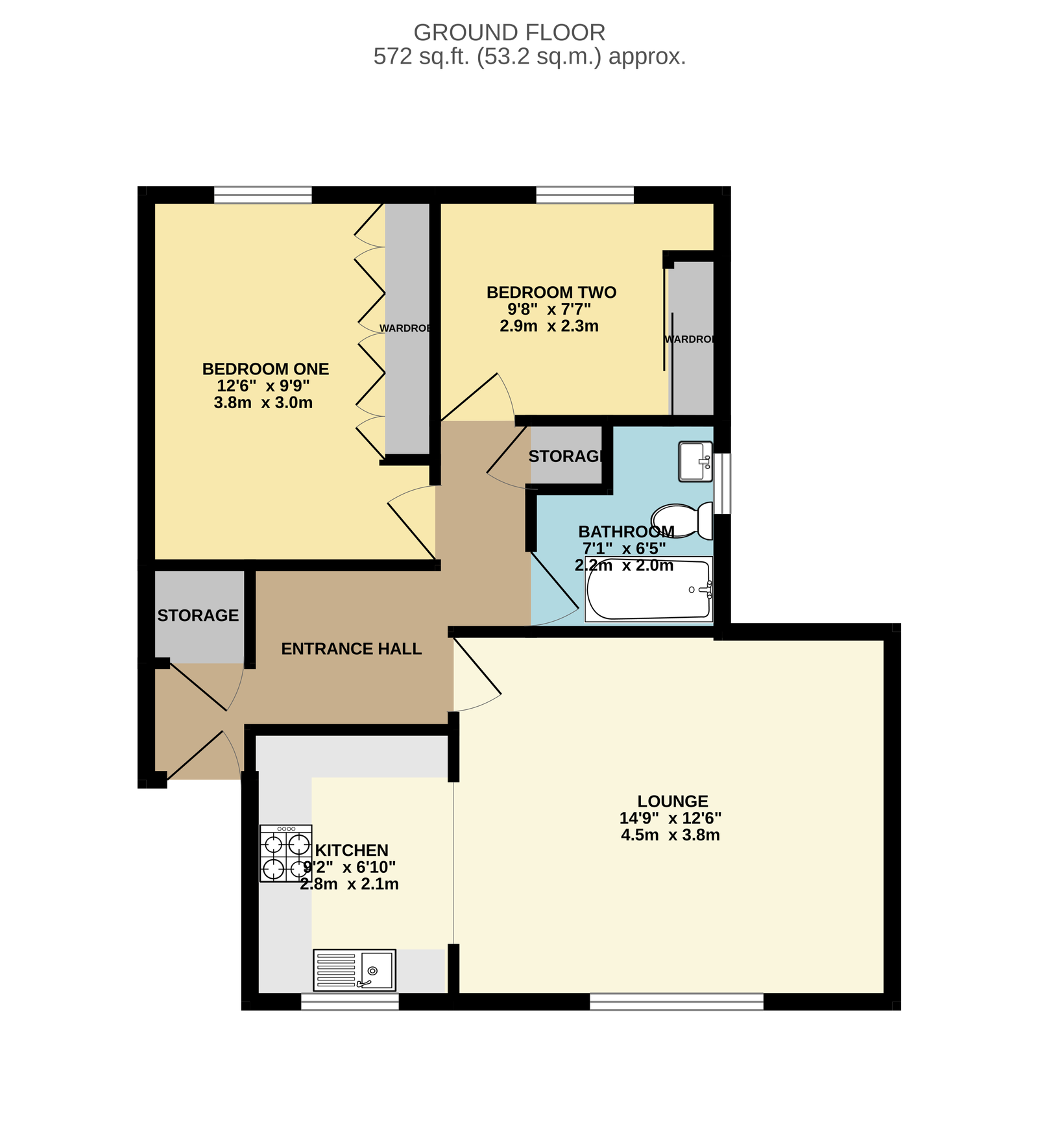 Flat 45 Adam Court, New Penkridge Road, Cannock floorplan
