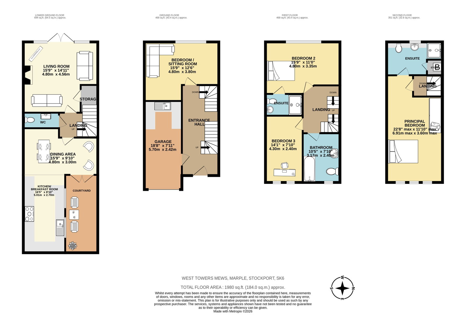 1, West Towers Mews, Stockport floorplan