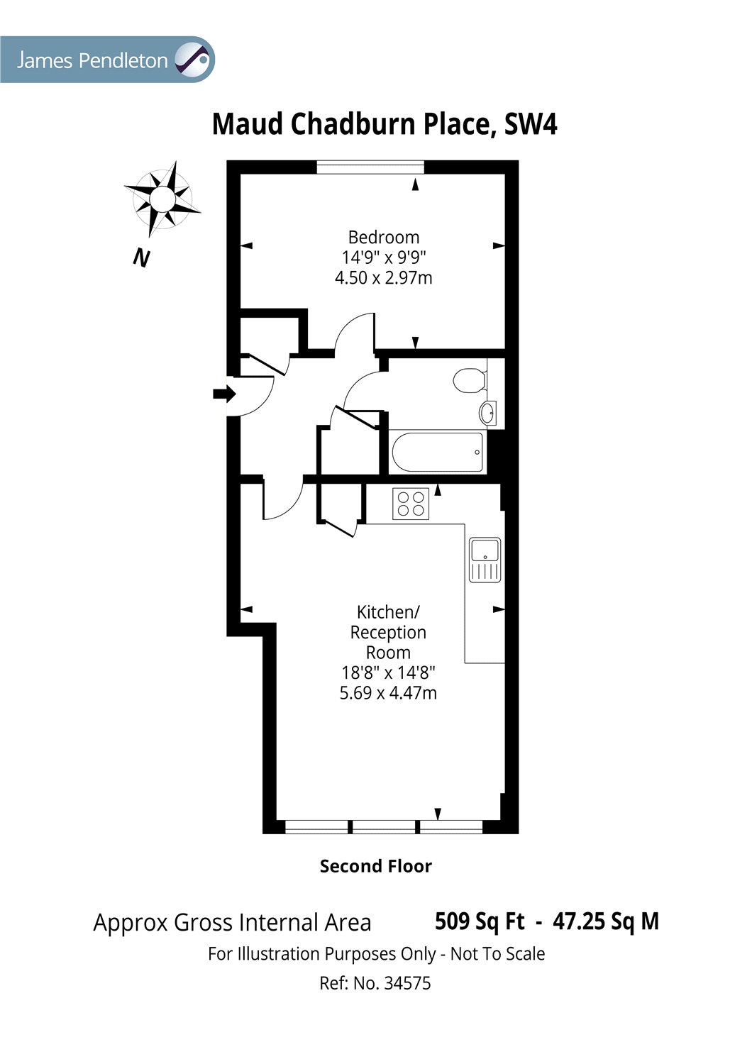 1 Bedrooms Flat to rent in Maud Chadburn Place, Clapham South, London SW4