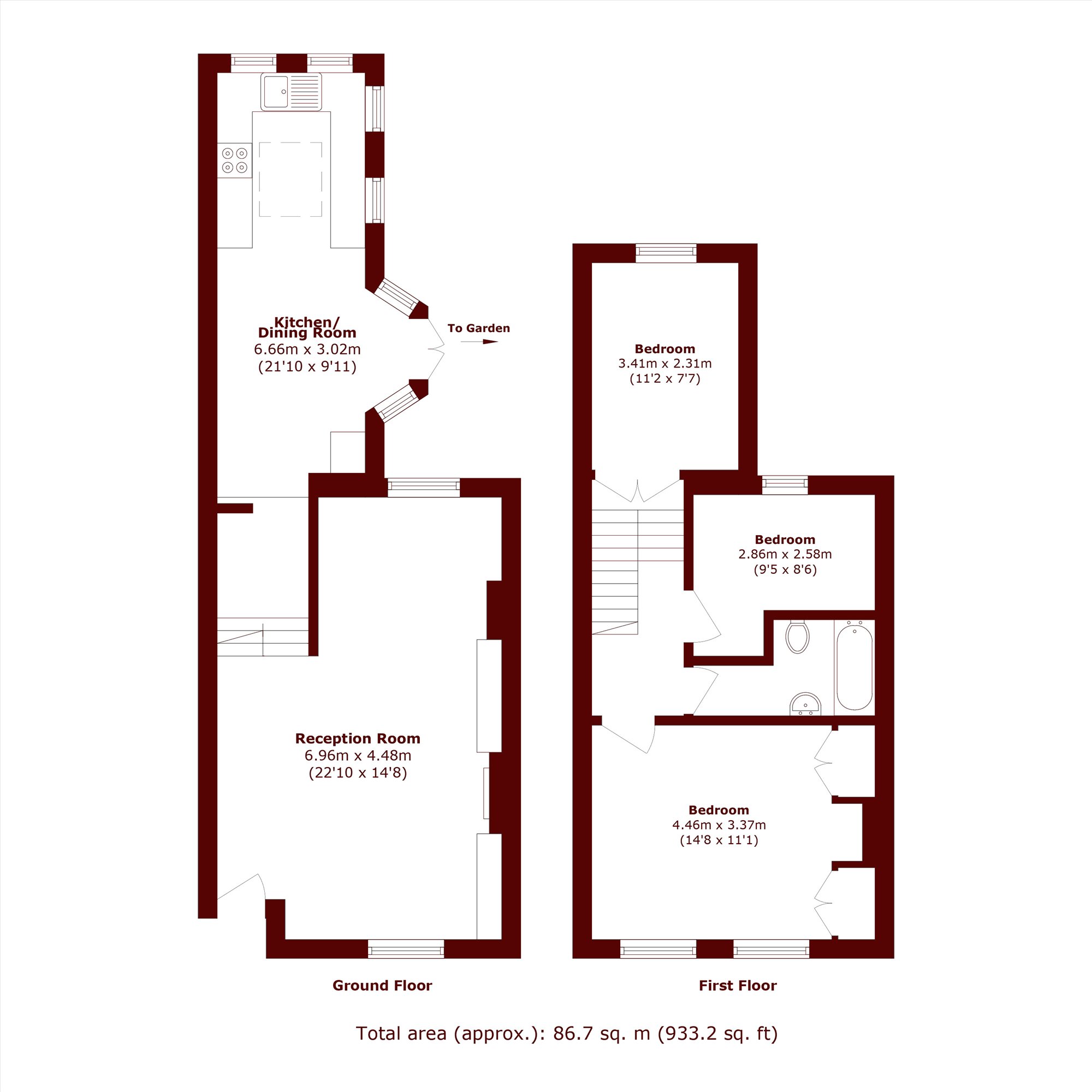 123, Heath Road, London floorplan