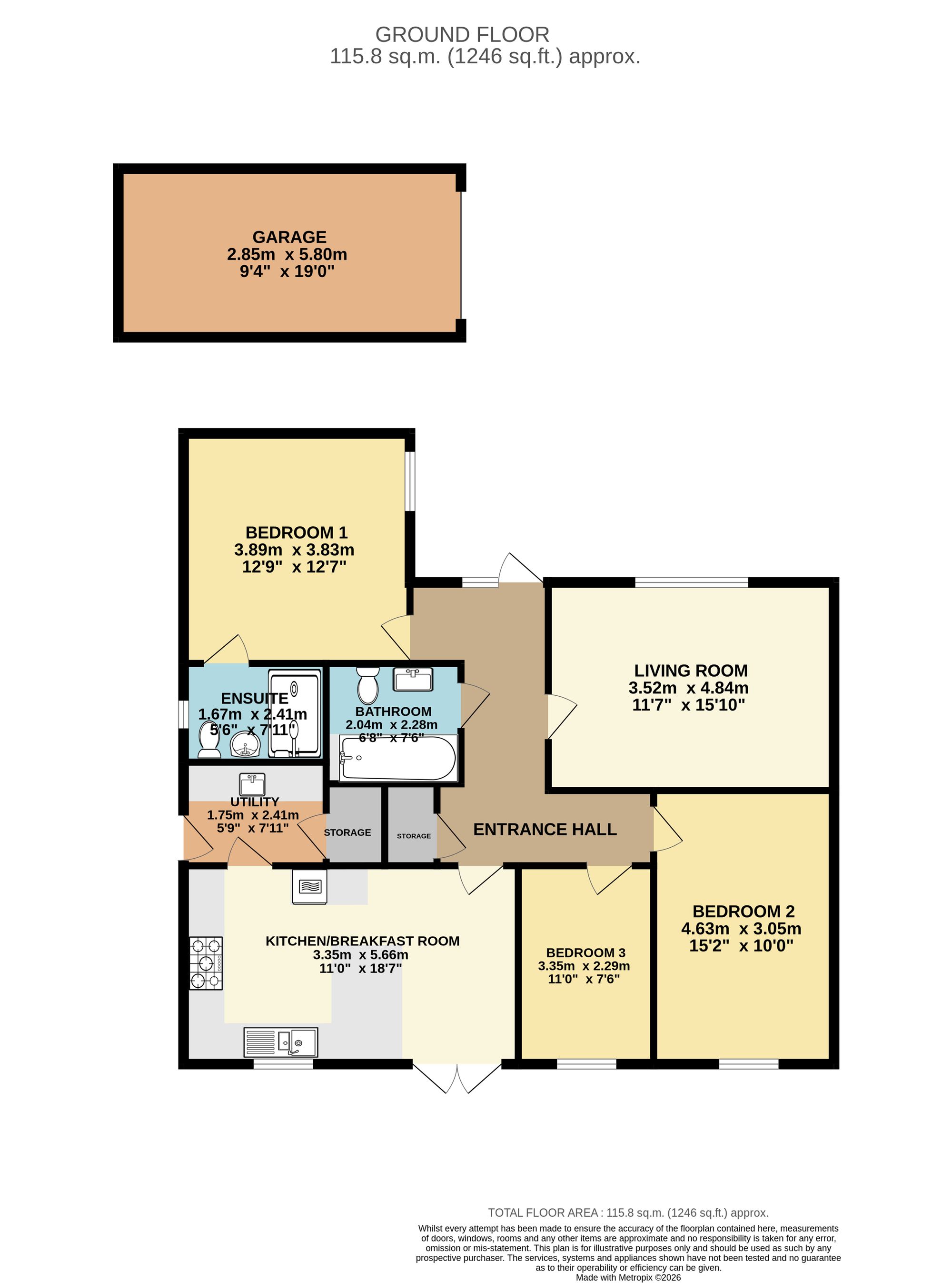 3 Thornfield Place, Chesterfield floorplan