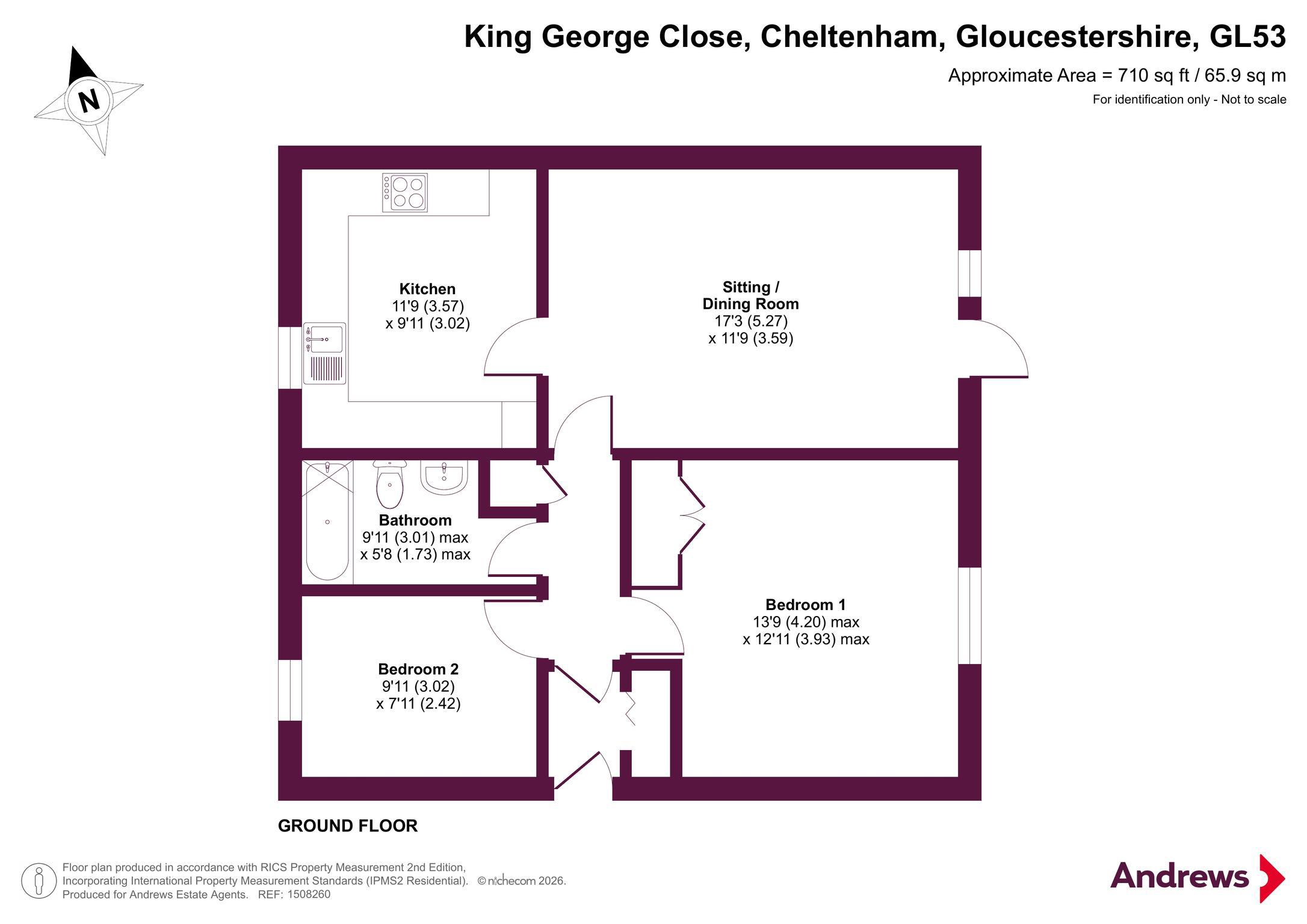 9 Balmoral Court,, King George Close, Gloucestershire floorplan