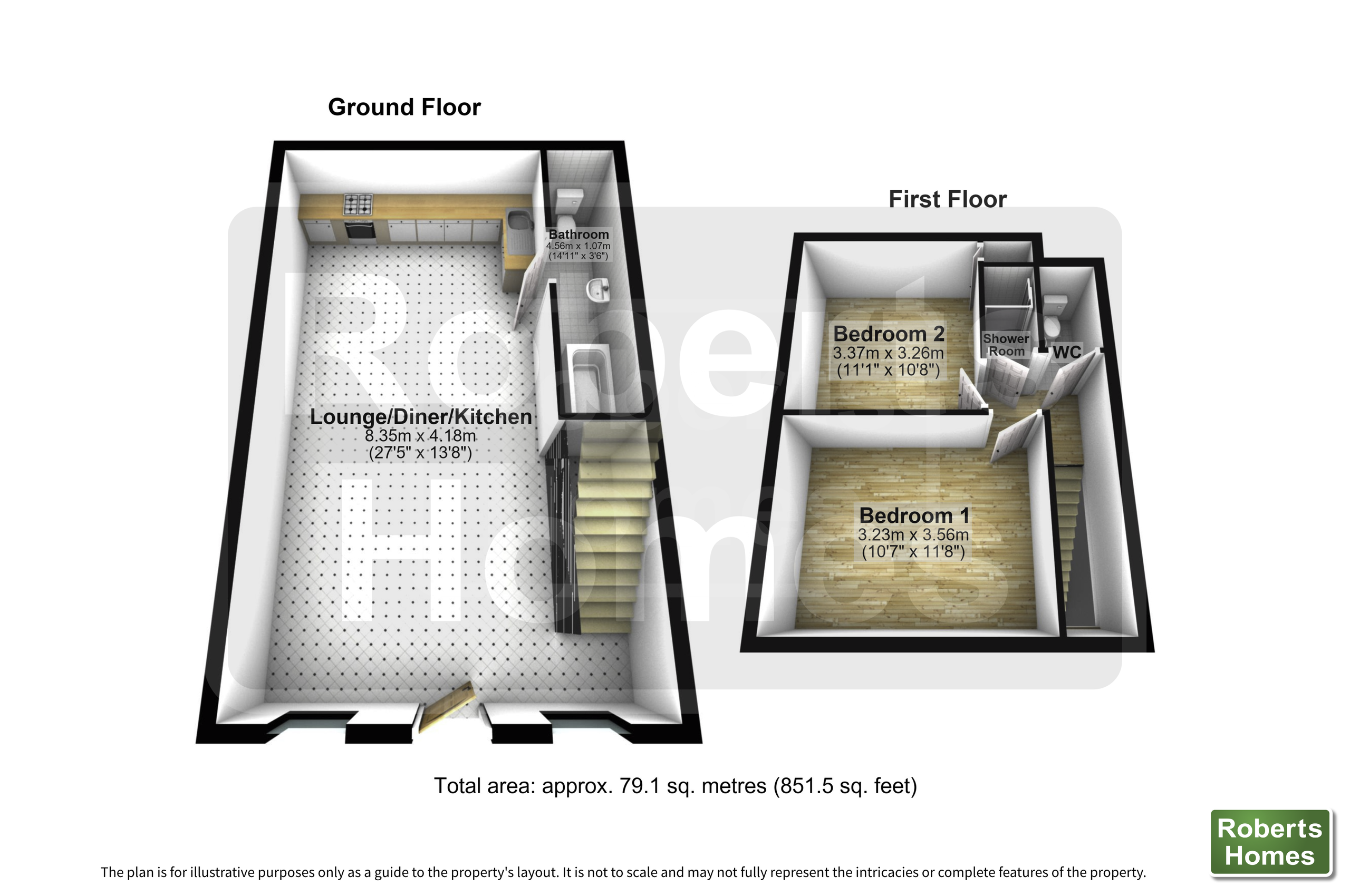 3 Barn Cottages, Swansea floorplan