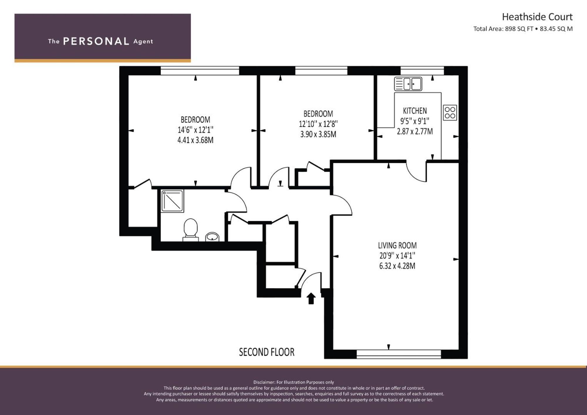 40 Heathside Court, Tadworth floorplan