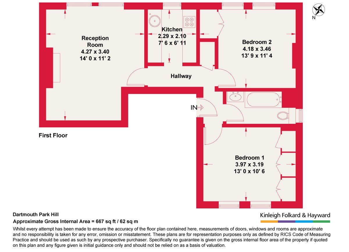 Flat 5, 75, Dartmouth Park Hill, London floorplan