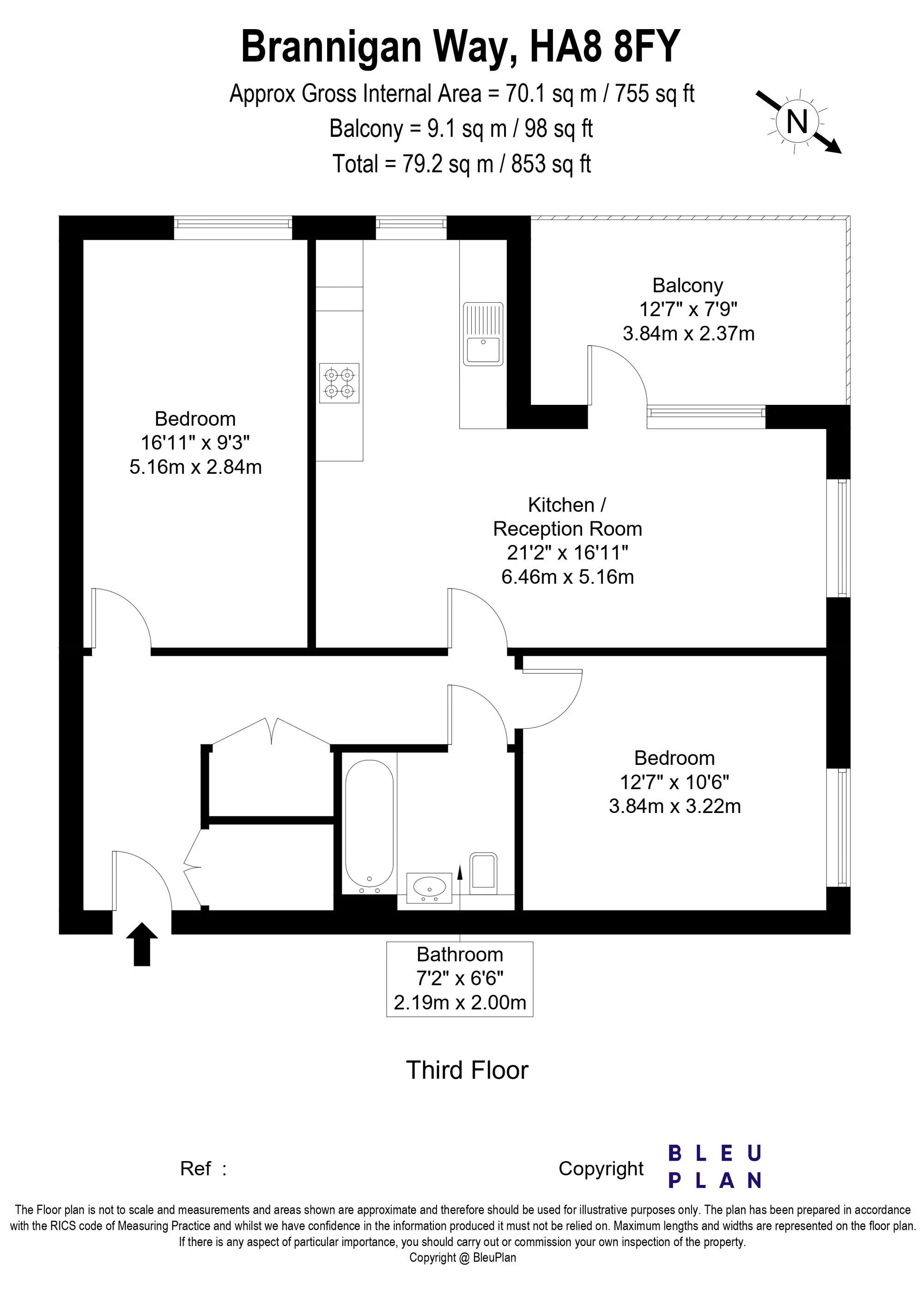 Flat 20, Aldenham Court, Edgware floorplan