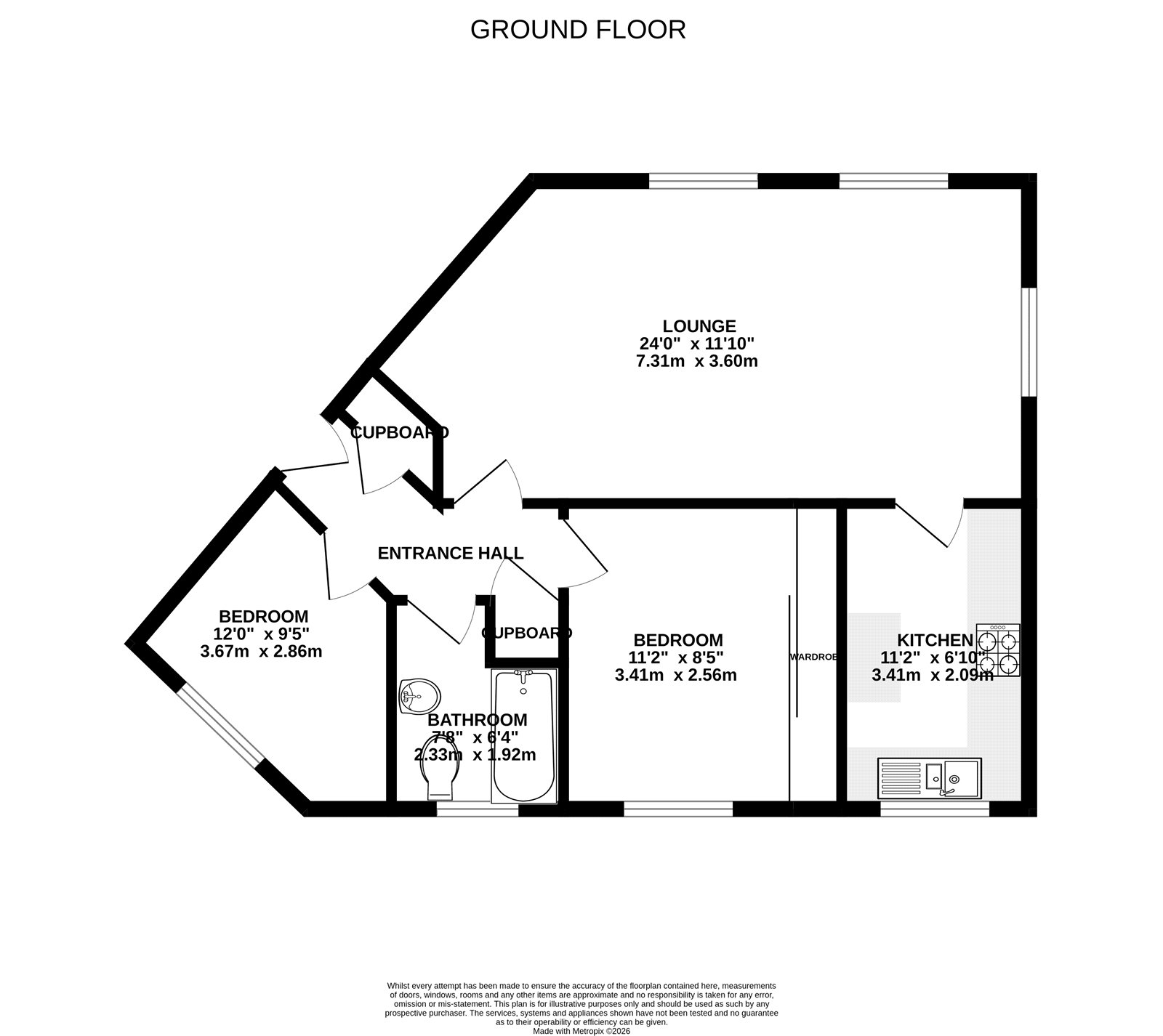 Flat 12, Kirkby Court,, Parsonage Way, Camberley floorplan