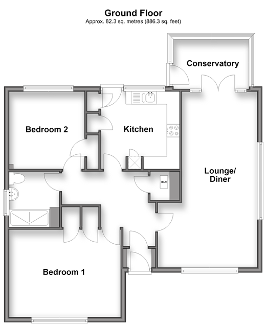 Cherry Lane Great Mongeham, Deal floorplan