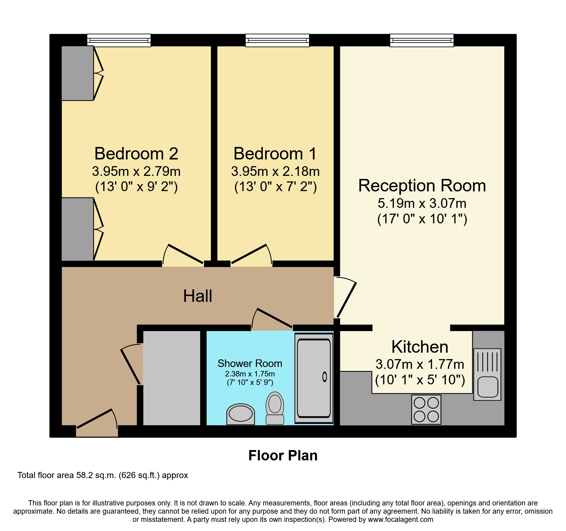 Flat 25/Arbrook Court, 87 Clayton Road, Chessington floorplan