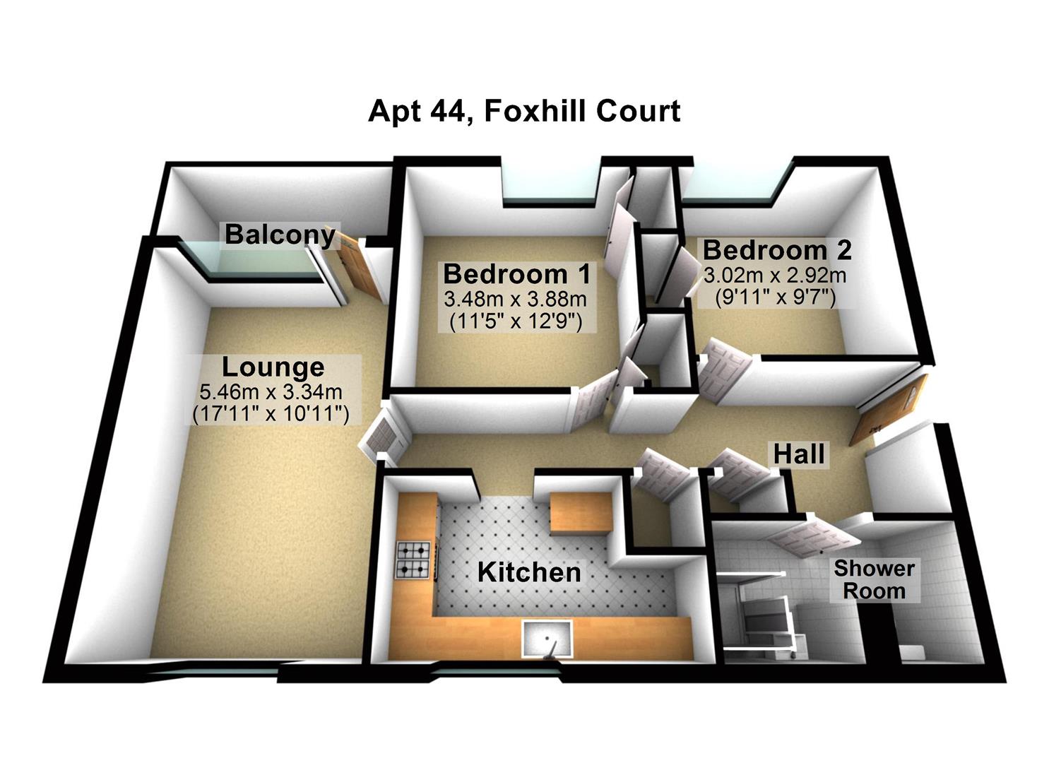 2 Bedrooms Flat to rent in Foxhill Court, Weetwood, Leeds LS16