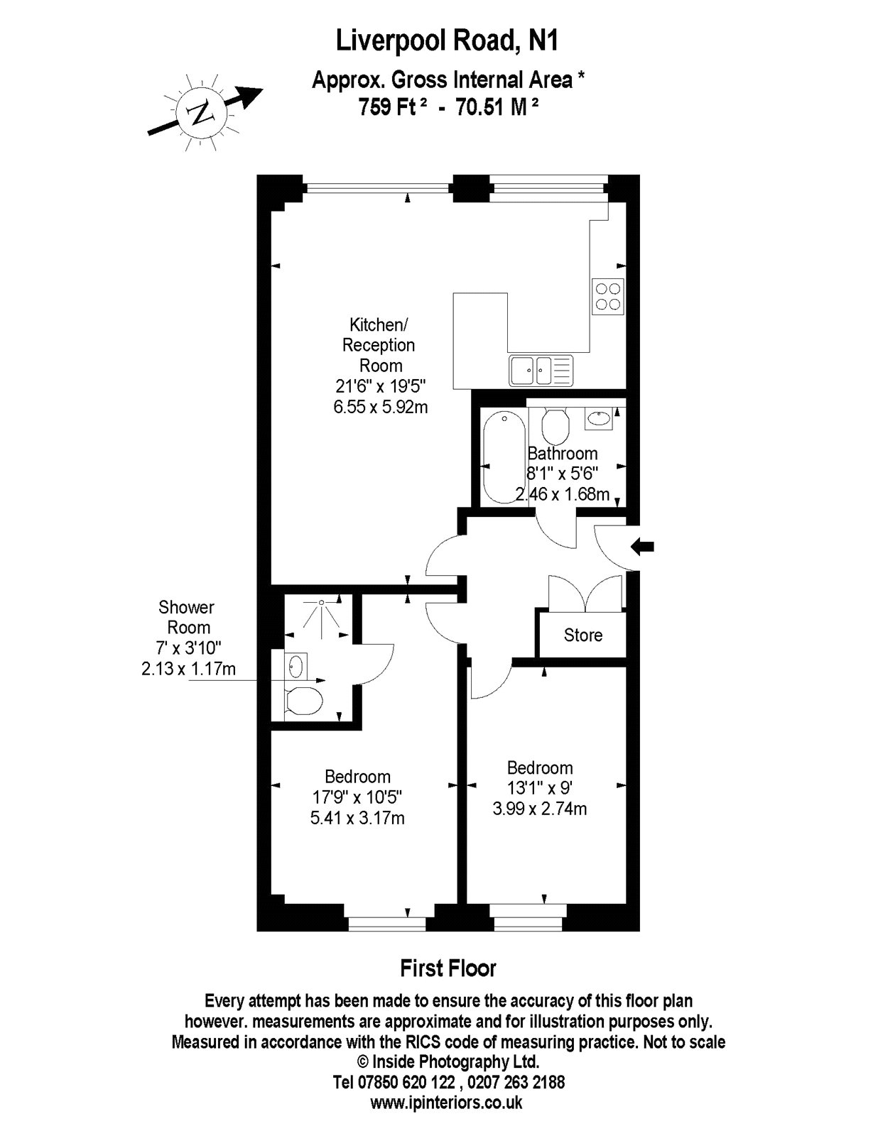 9, 172, Liverpool Road, London floorplan