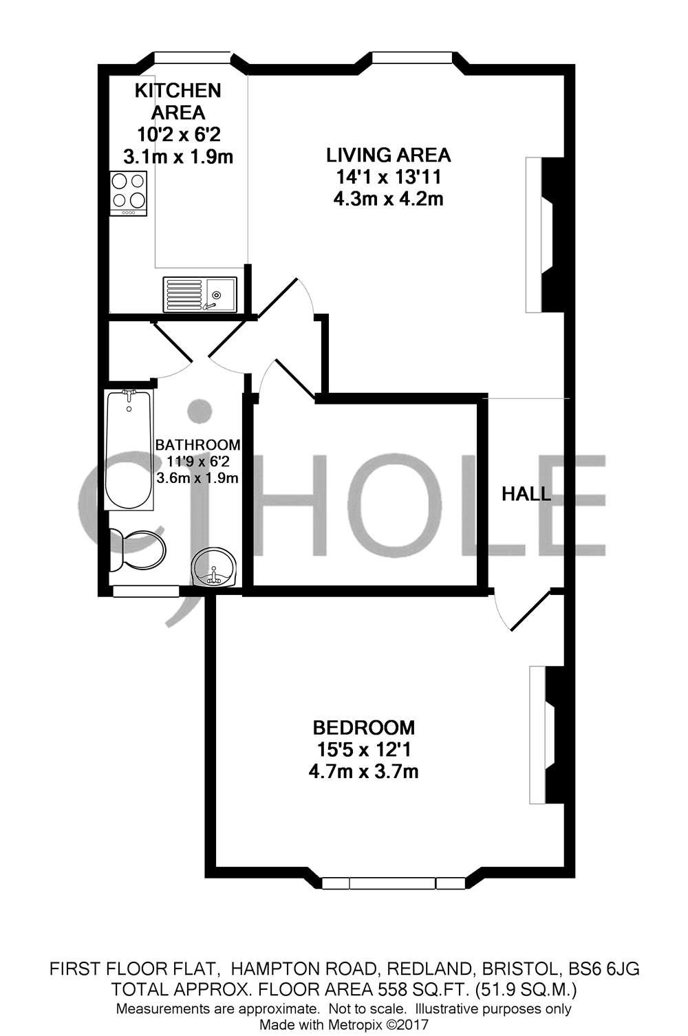 1 Bedrooms Flat to rent in Hampton Road, Redland, Bristol BS6