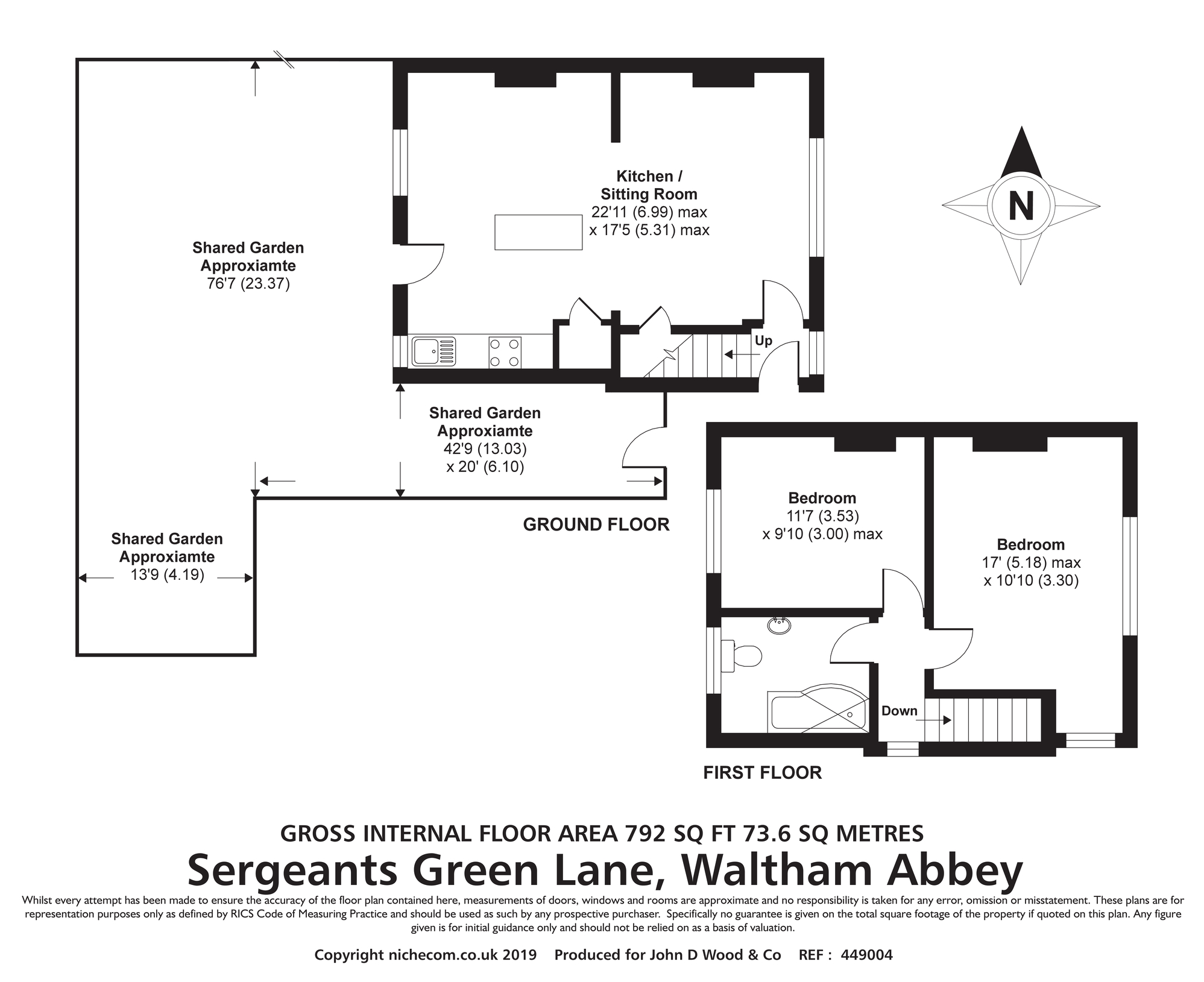 2 Bedrooms Semi-detached house to rent in Sergeants Green Lane, Waltham Abbey EN9