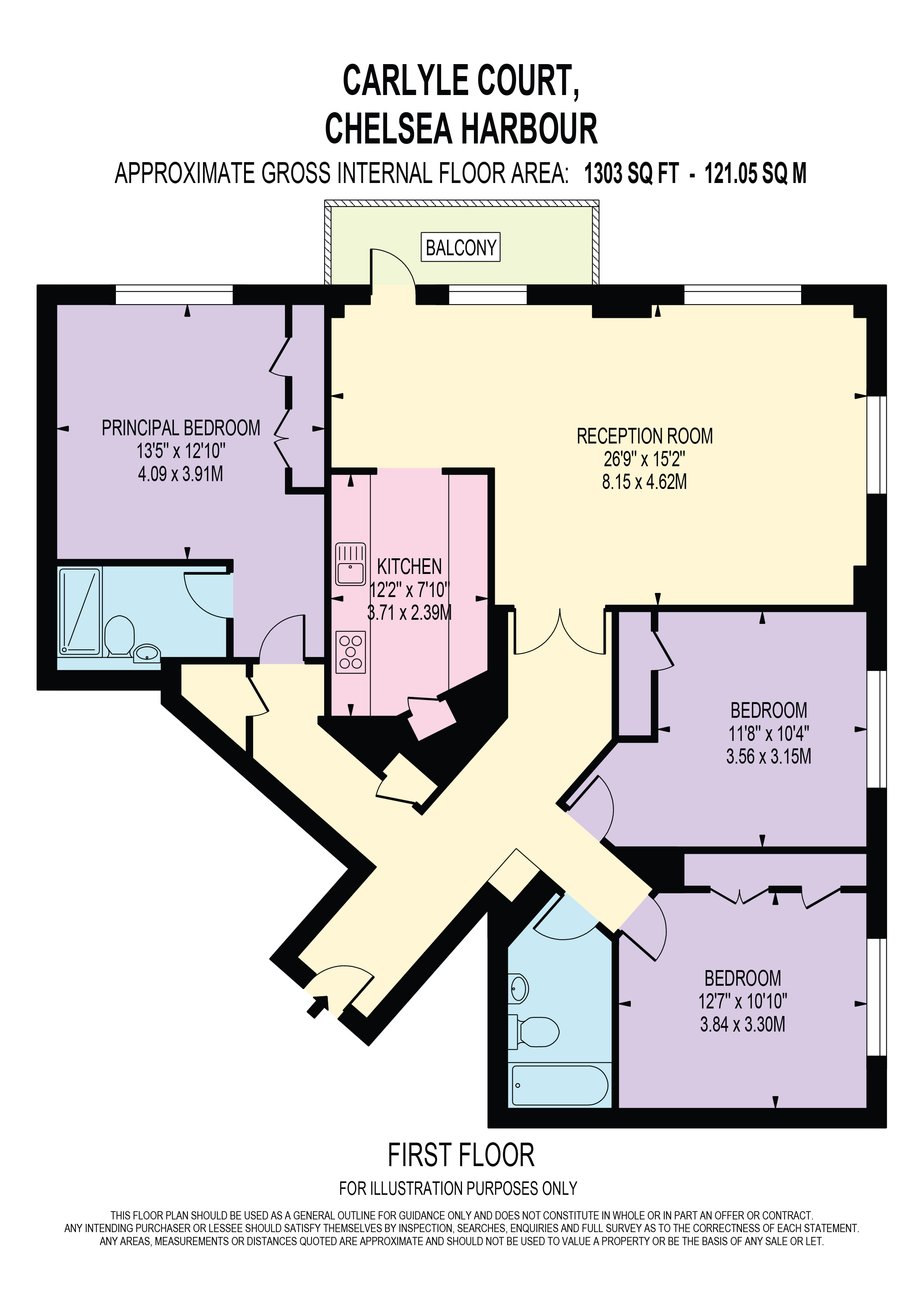 Carlyle Court, Chelsea Harbour, London SW10, 3 bedroom flat to rent
